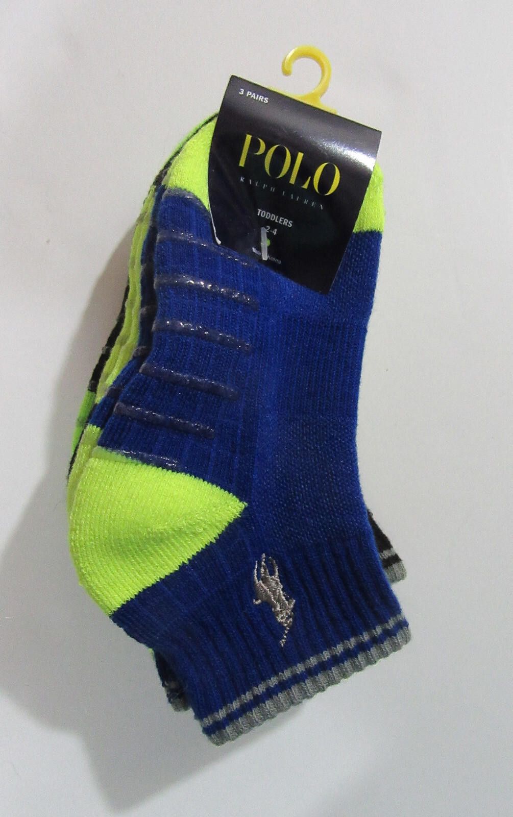 Polo Ralph Lauren Polo Ralph Lauren Boys Quarter Socks Neon 6-10, 3 Pack Size ONE SIZE - 1 Thumbnail