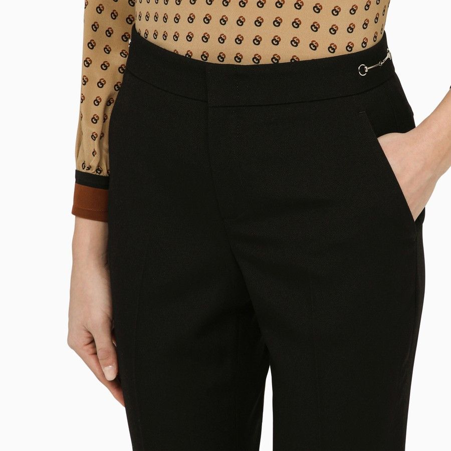Gucci o1d2blof0824 Wool Cropped Trousers in Black Size 27" / US 4 / IT 40 - 5 Thumbnail