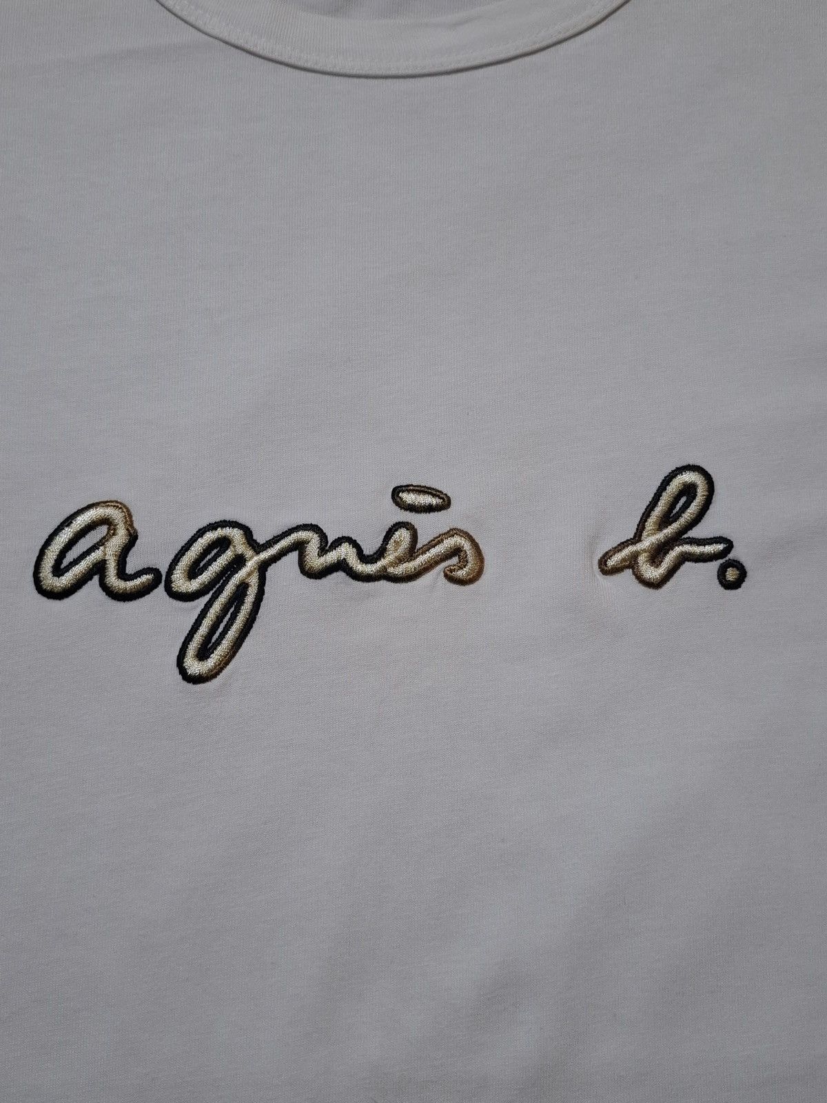 agnes b. Agnès b. Homme Embroidered Script Logo T-Shirt Size US L / EU 52-54 / 3 - 8 Thumbnail