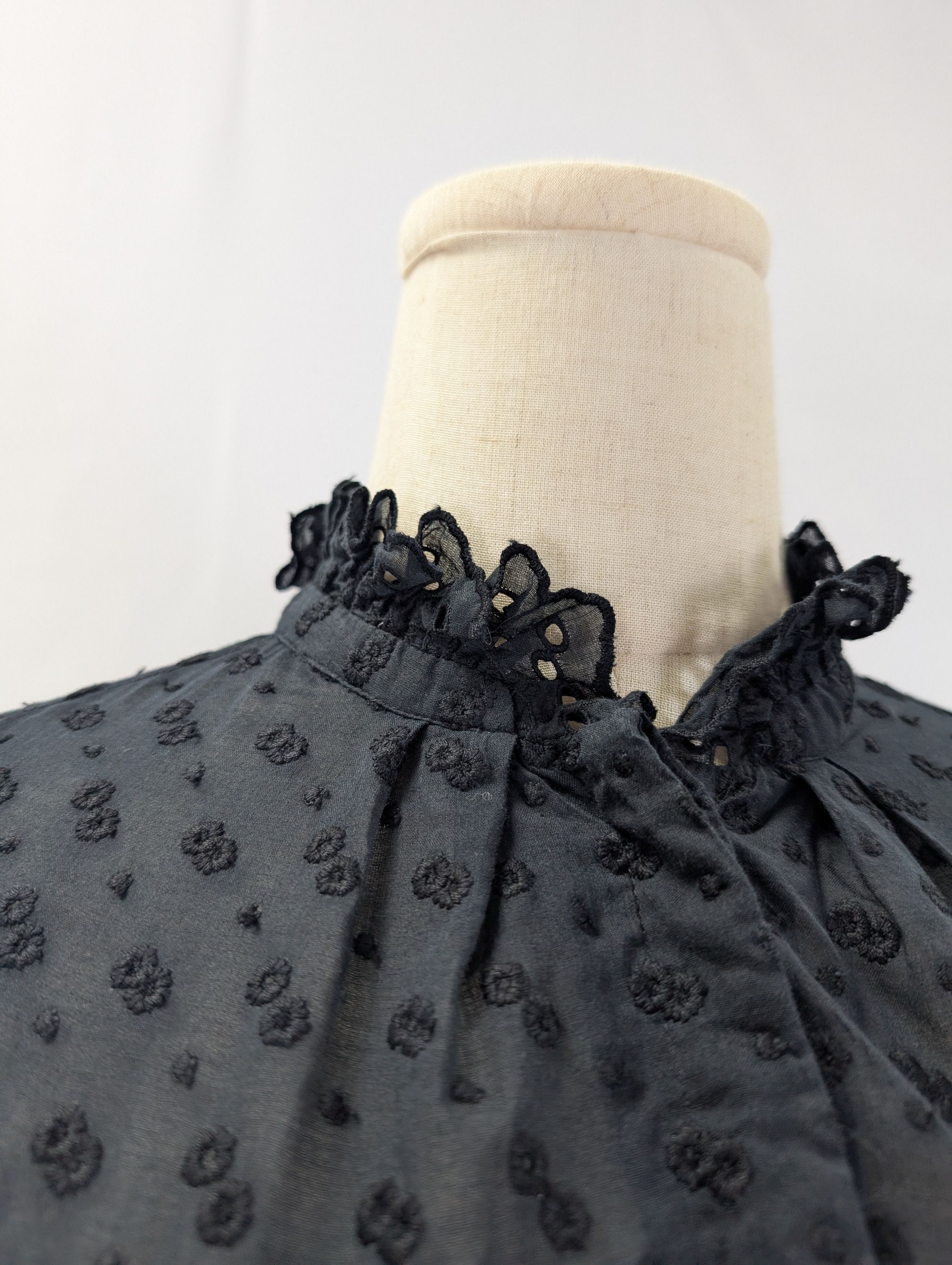 Isabel Marant Etoile Black Cotton Blouse Size XS / US 0-2 / IT 36-38 - 3 Thumbnail