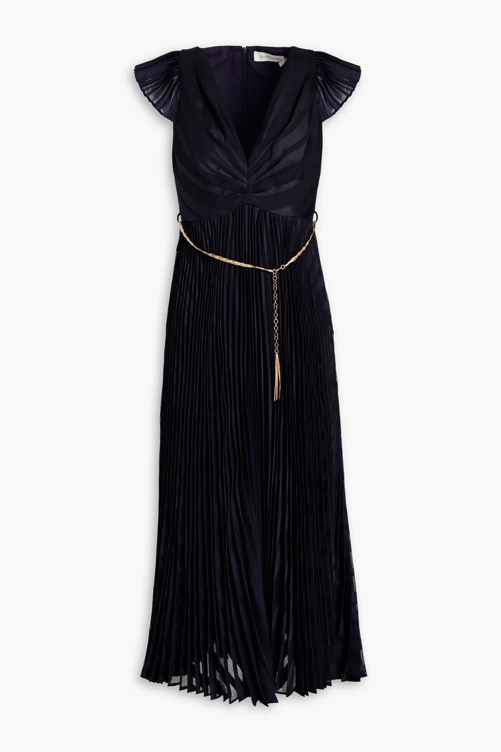 ZIMMERMANN Belted pleated jacquard midi dress