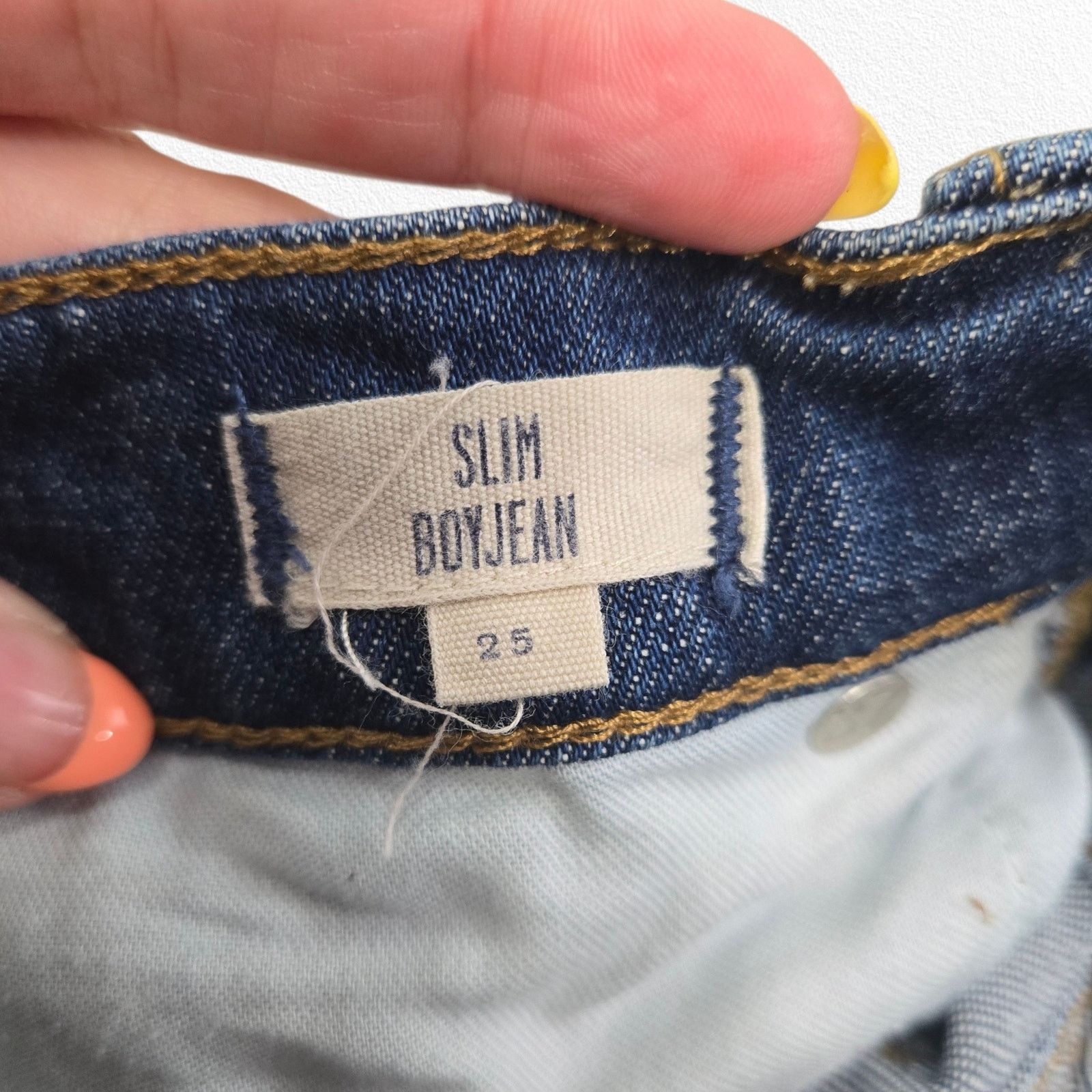 Madewell Madewell Slim Boyjean Raw Hem Distressed Jeans Size 25 Size 25" / US 0 / IT 36 - 4 Thumbnail