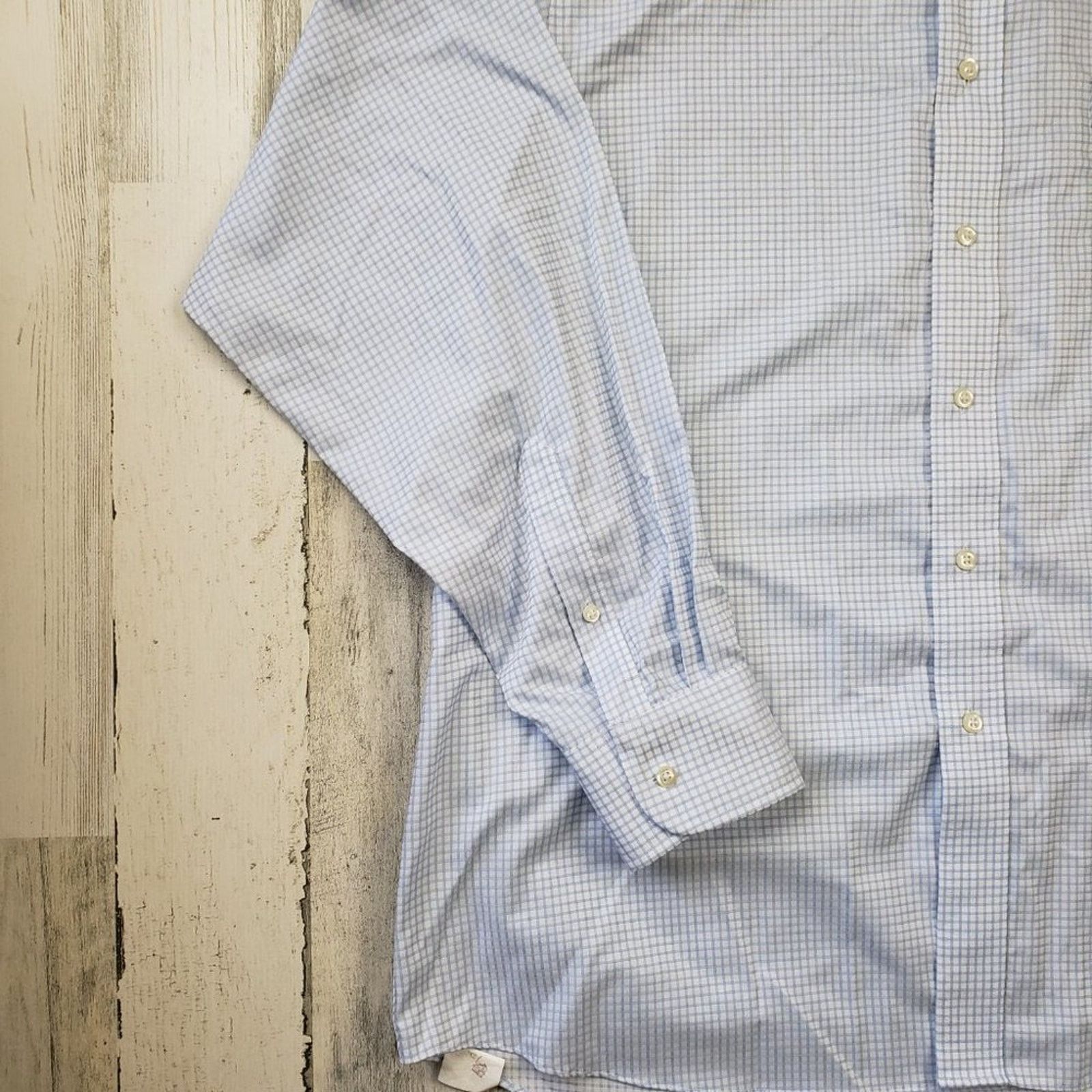 Other EAGLE Blue Windowpane Plaid Button Down Shirt 17.5 34/35 Size US XL / EU 56 / 4 - 4 Thumbnail