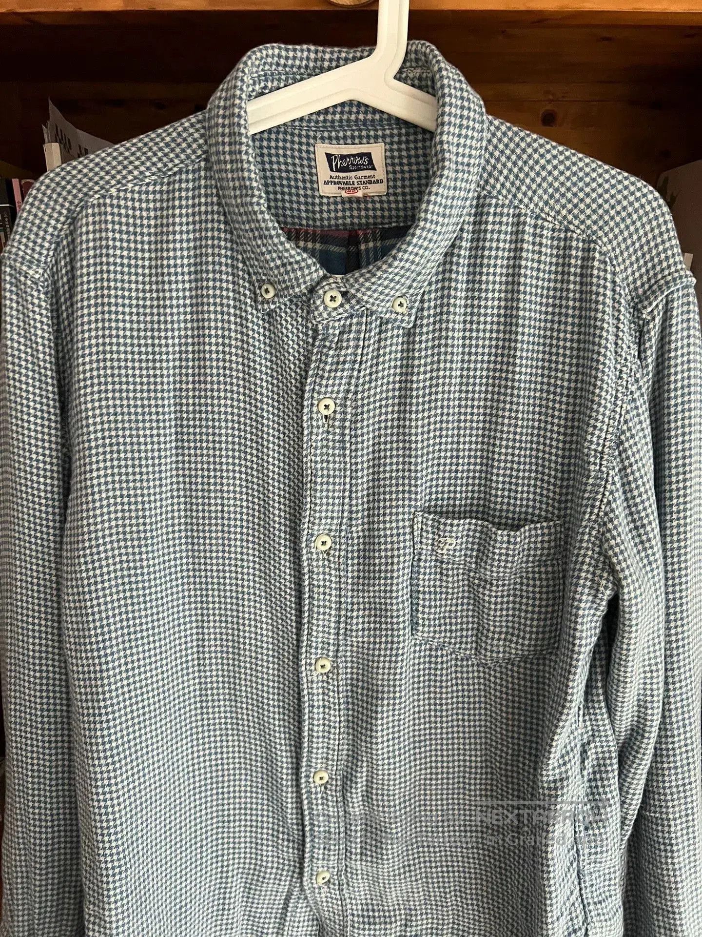 Pherrow's Pherrow's Indigo Houndstooth Shirt. Size US L / EU 52-54 / 3 - 6 Thumbnail