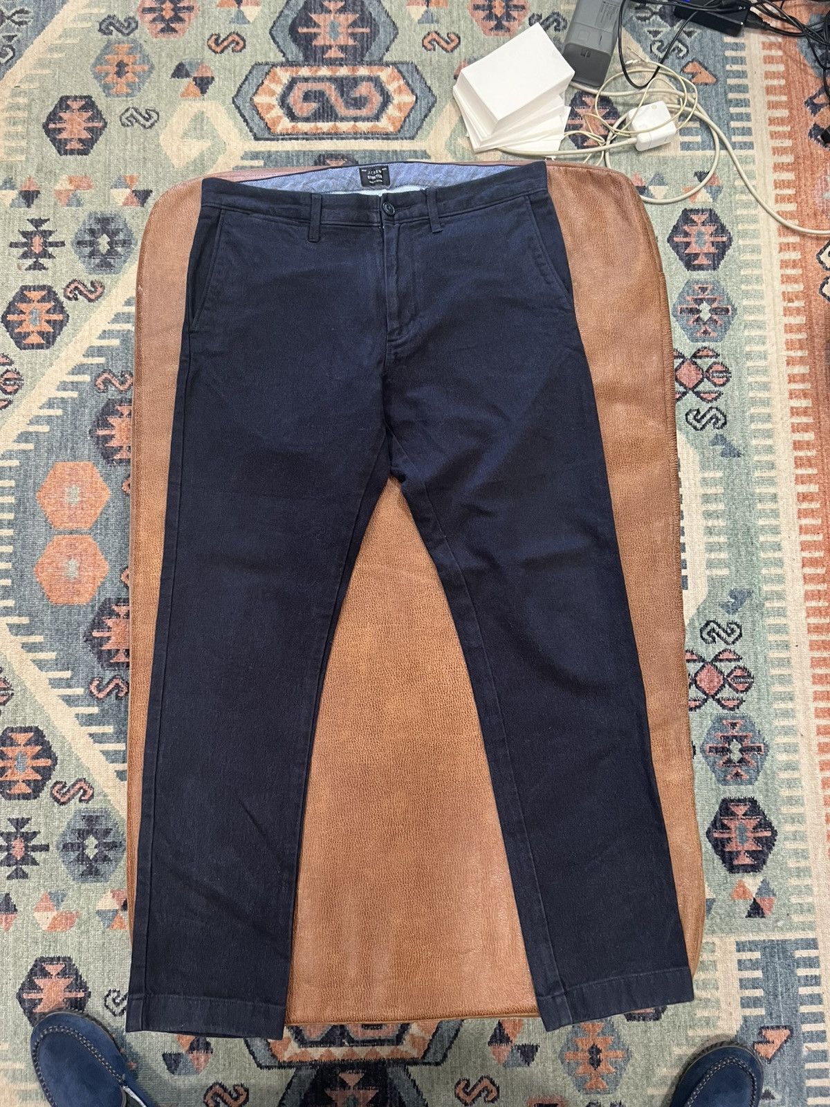 J.Crew J.Crew Men’s 484 Slim-fit Brushed Twill Pants in Navy Size US 30 / EU 46 - 2 Thumbnail