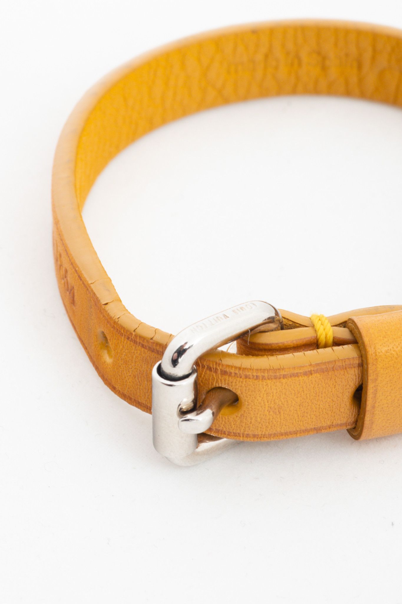 Louis Vuitton Louis Vuitton Mustard-Yellow Leather Logo-Stamped Bracelet Size ONE SIZE - 2 Thumbnail