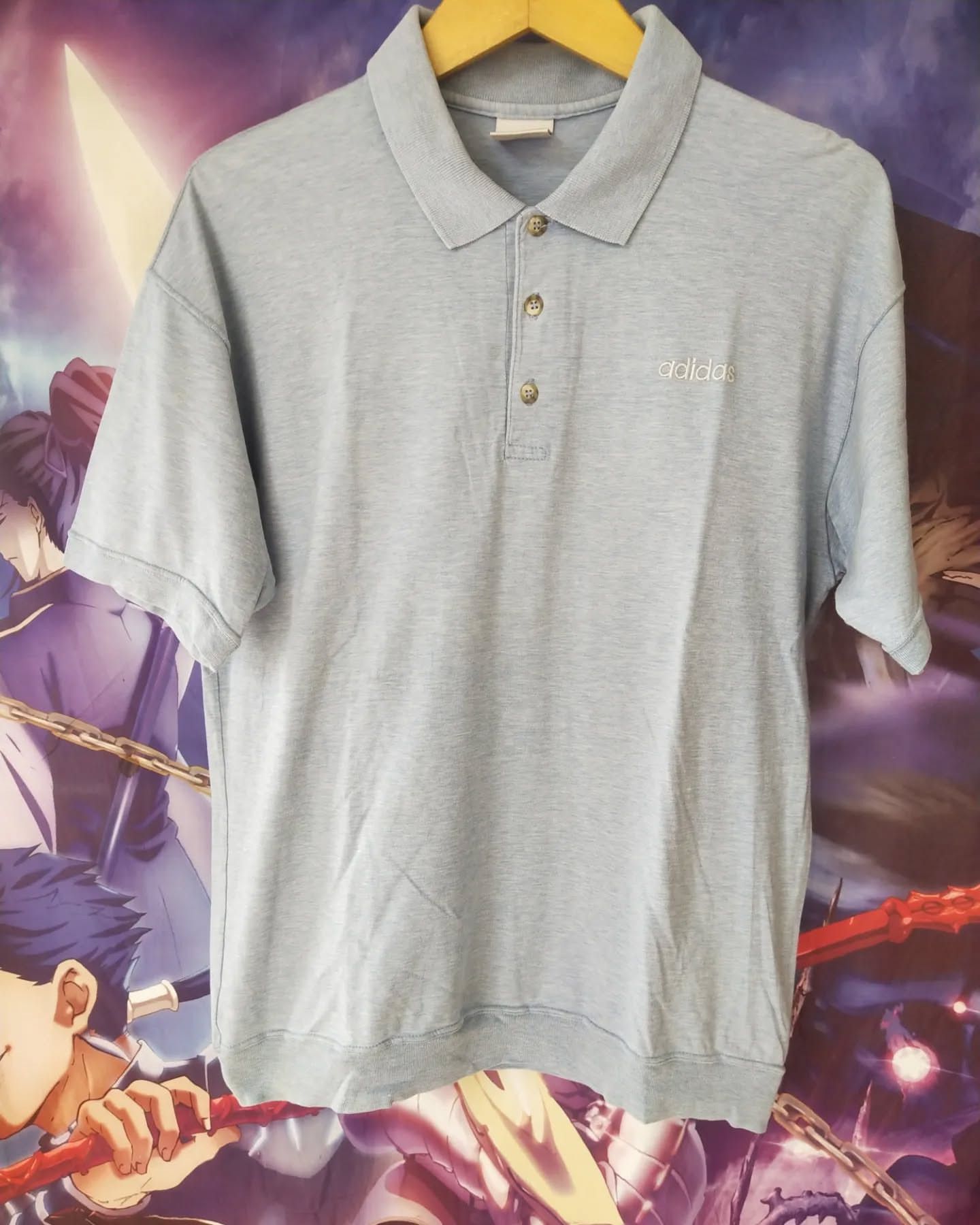 Adidas Vintage Adidas Trefoil Light Blue Polo Tees Size US M / EU 48-50 / 2 - 1 Thumbnail