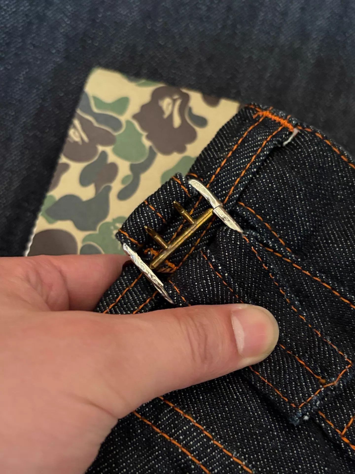 Bape BAPE Copper Wire Camo Raw Denim Jeans L New Size US 34 / EU 50 - 5 Thumbnail
