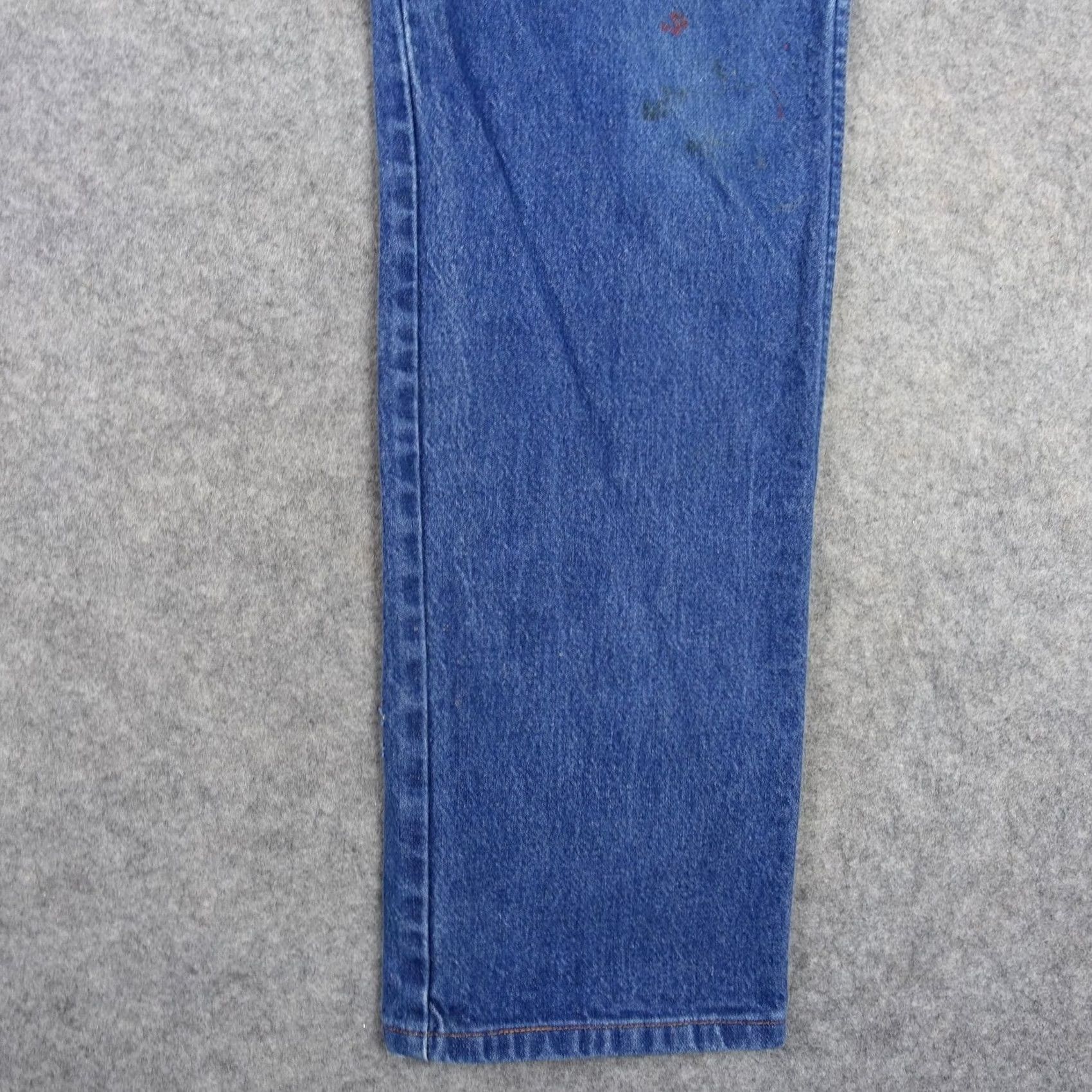 Wrangler Wrangler Jeans Mens 36x35 13MWZ Blue Cowboy Cut Workwear Denim Straight 5-Pocket Regular Inseam 34" Size 36 Mens Blue Stained Size US 36 / EU 52 - 6 Thumbnail