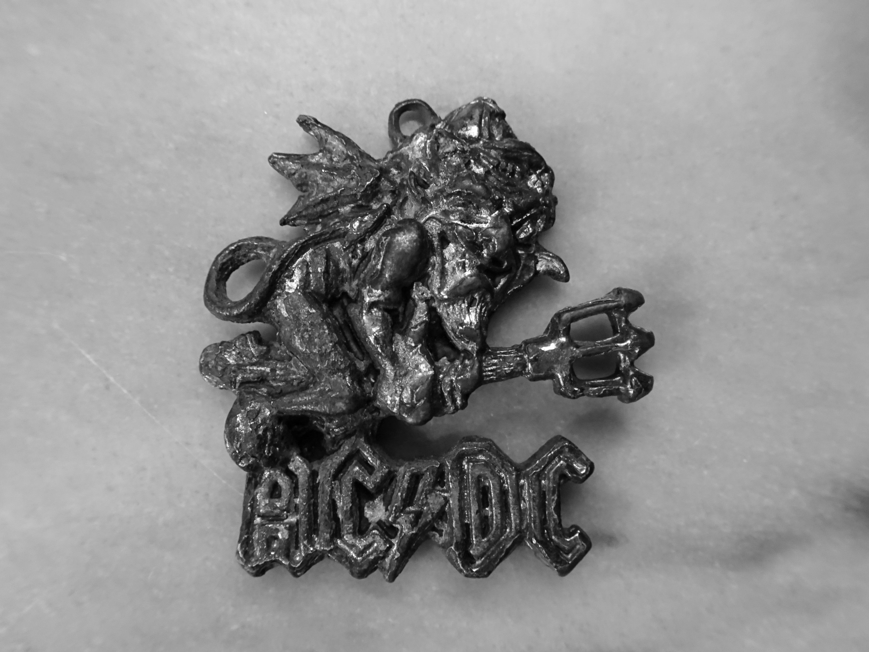 image of Vintage Ac/dc 1992 Devil Pendant in Silver, Men's