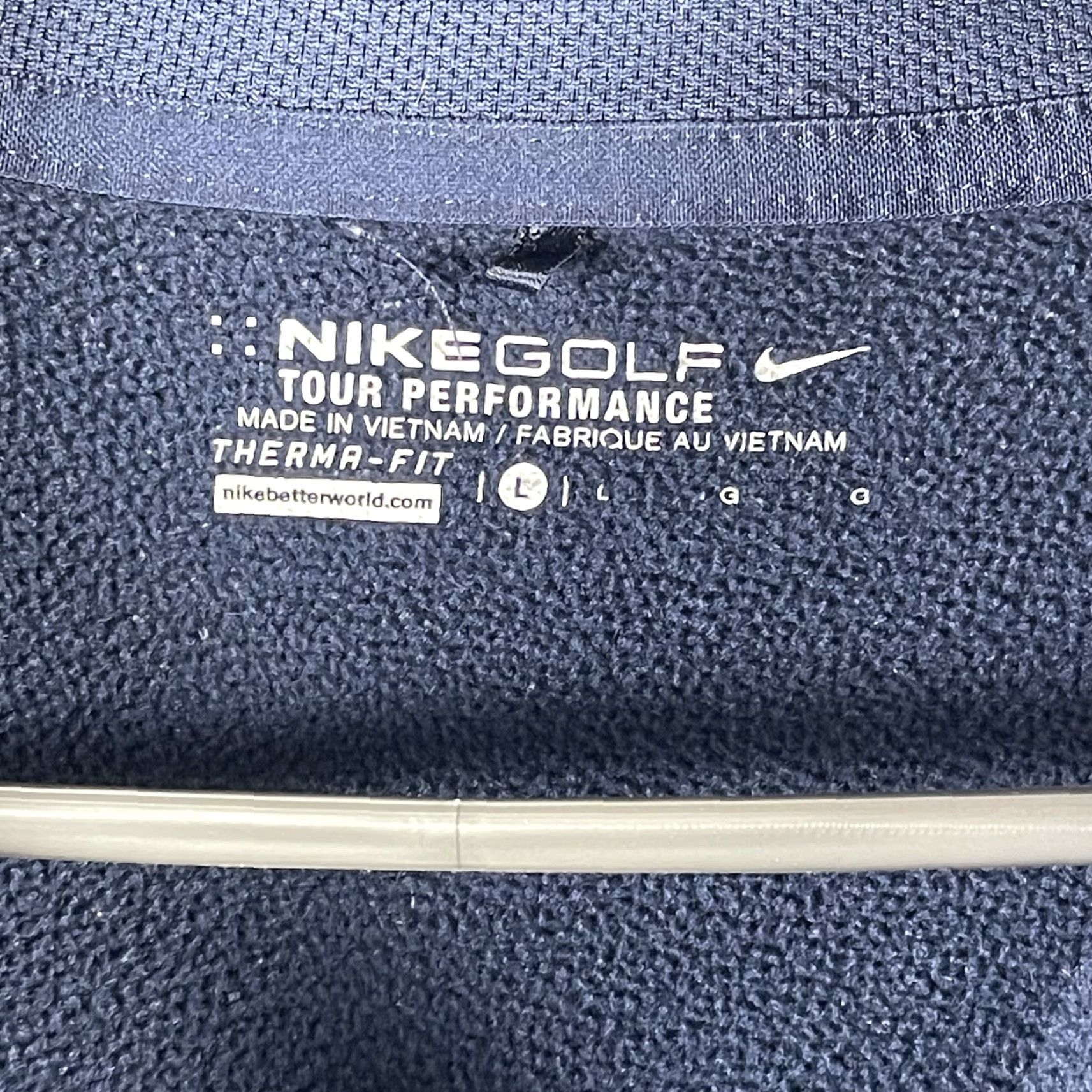 Nike Nike Golf Therma-Fit Pullover Jacket Mens Large Tour 1/4 Zip Navy Blue Embroidered Logo Size US L / EU 52-54 / 3 - 4 Thumbnail
