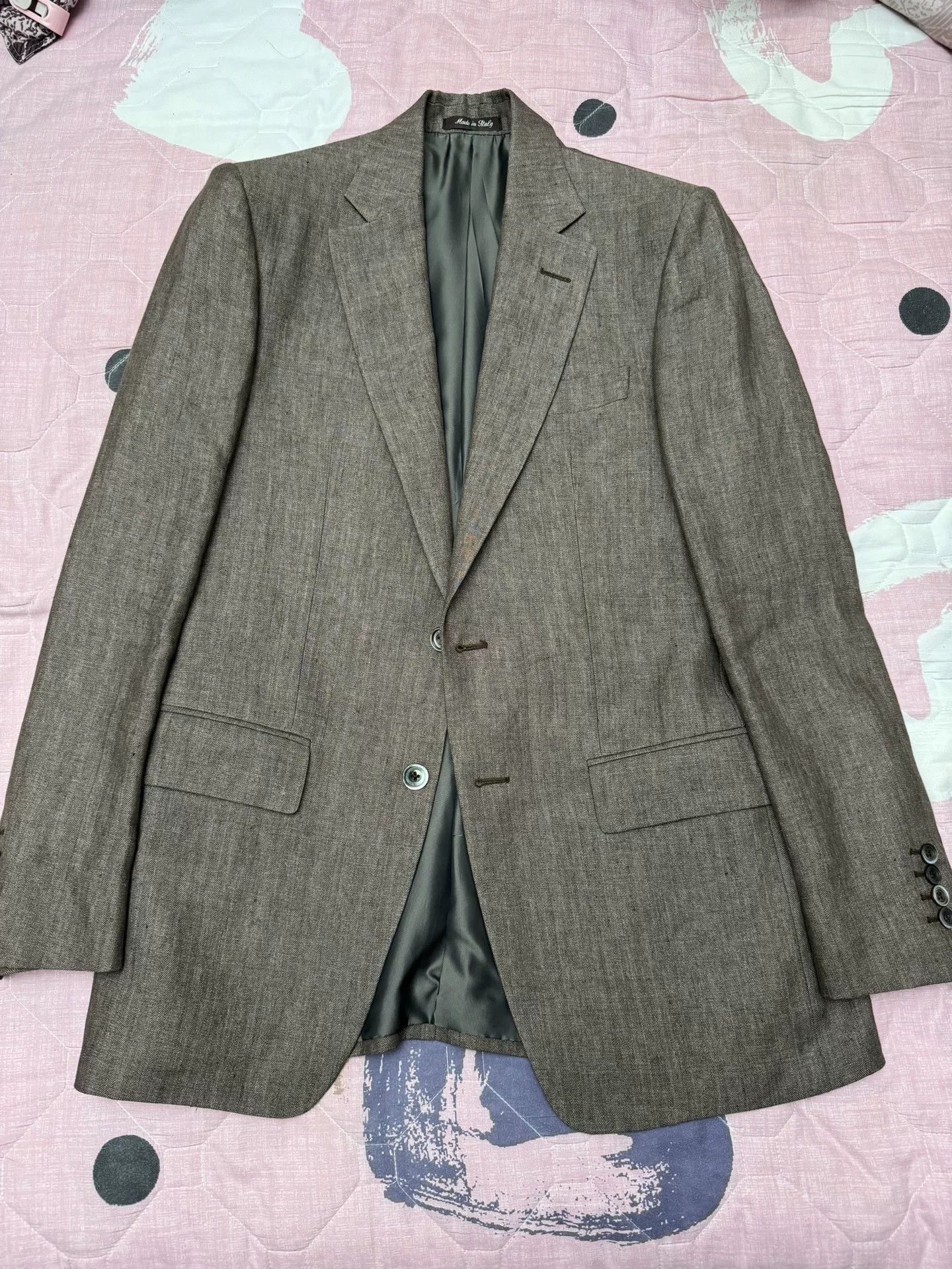 Chester Barrie Chester Barrie Gray Linen Suit Jacket Size US M / EU 48-50 / 2 - 1 Thumbnail