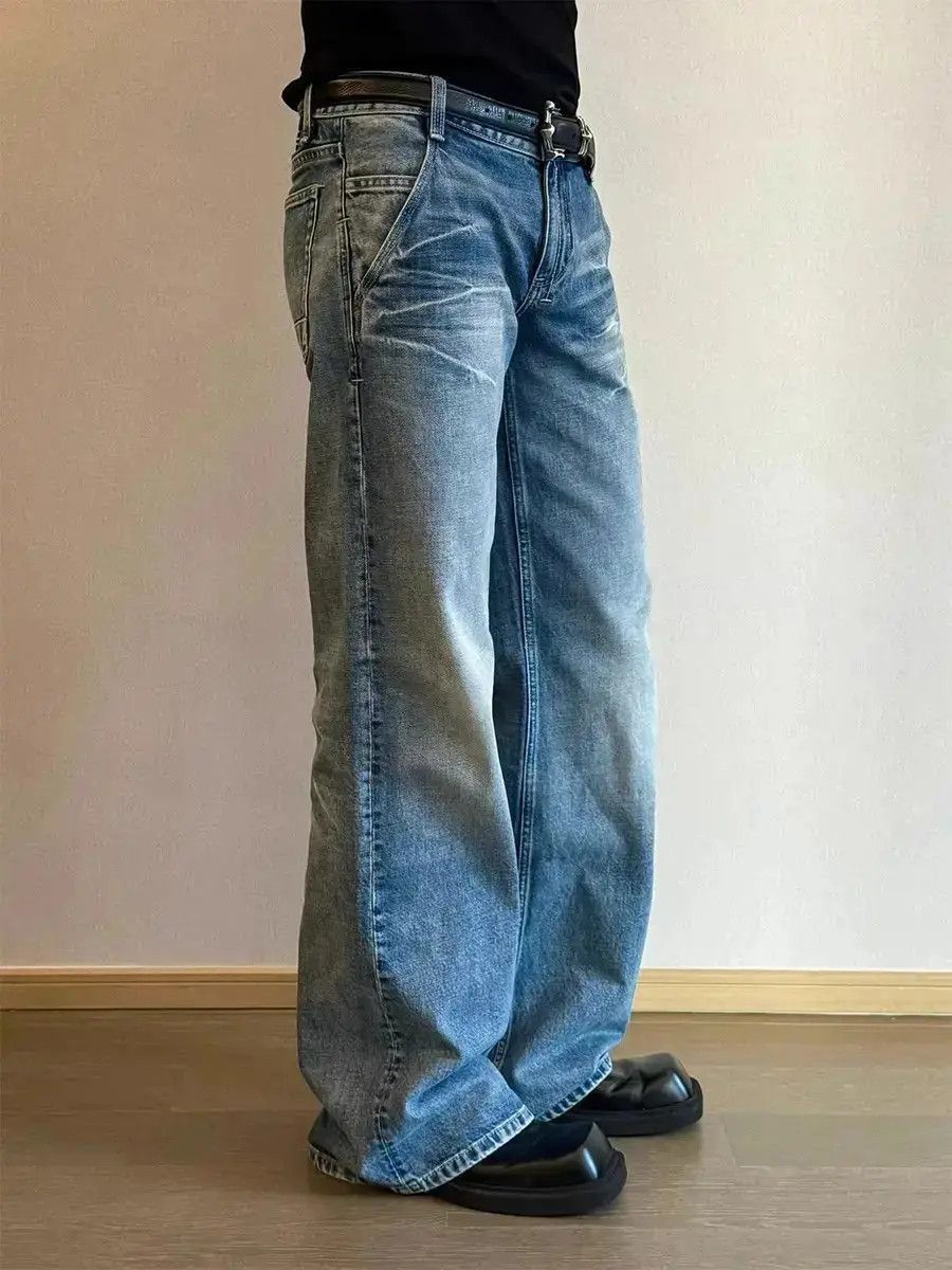 Japanese Brand Retro washed blue micro flared jeans Size US 32 / EU 48 - 6 Thumbnail