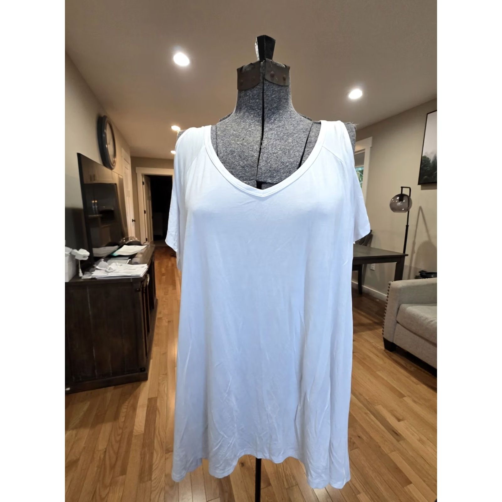 Vintage Womens 2XL Cold Shoulder White Tee Shirt T-Shirt Shirt Women White 2XL Size XXL / US 16-18 / IT 52-54 - 6 Thumbnail