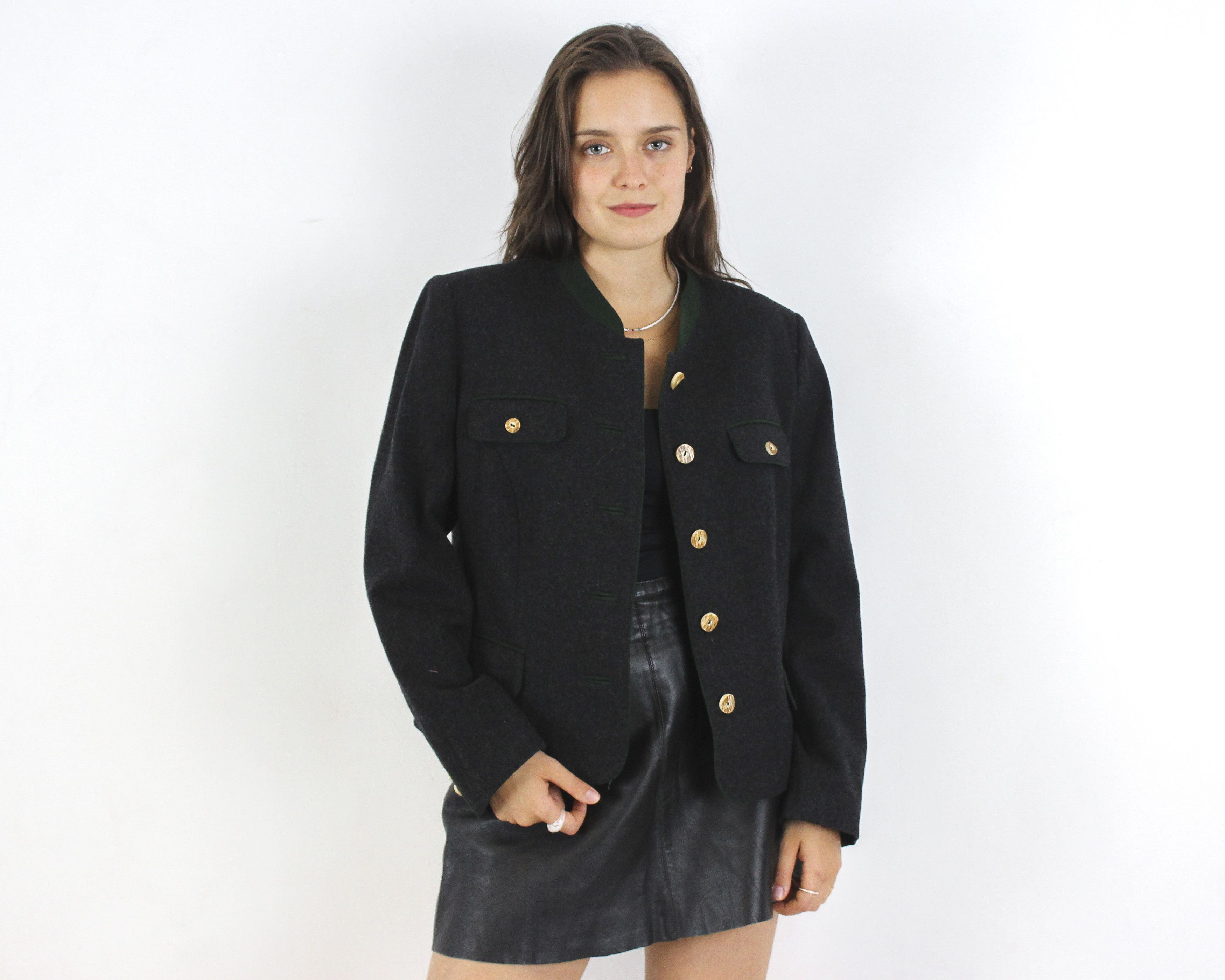 Other × Vintage K&K Kaiserjager Wool Trachten Women L EU 42 Blazer Jacket Size L / US 10 / IT 46 - 1 Thumbnail