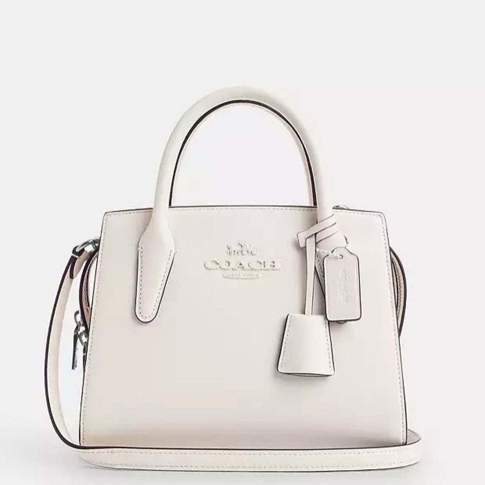 Coach New COACH Andrea Carryall Shoulder Bag Leather CP081 Chalk Size ONE SIZE - 6 Thumbnail