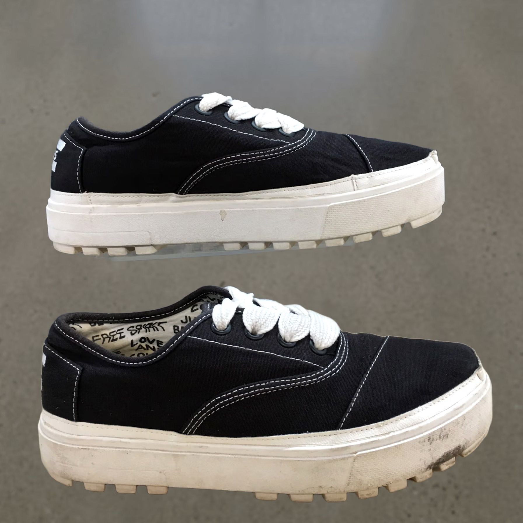Toms TOMS Sneaker Women 8 Black Cordones Lace Up Platform Casual Comfort Size US 8 / IT 38 - 1 Thumbnail