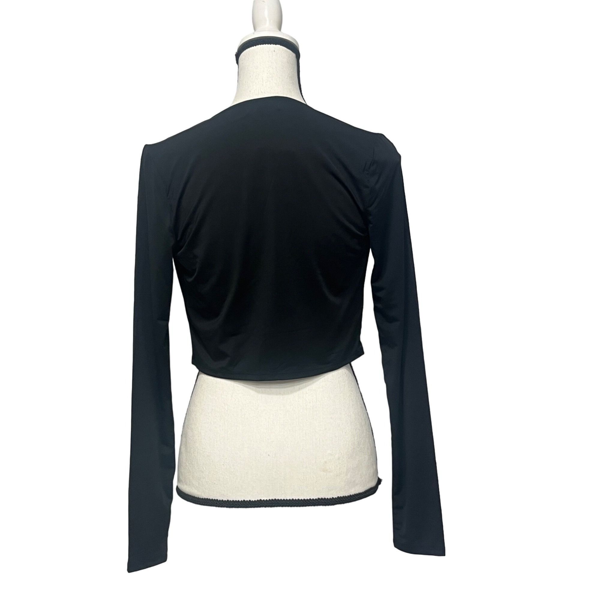 Other Open Edit Cowl Neck Long Sleeve Crop Top, Black, S Size S / US 4 / IT 40 - 4 Thumbnail