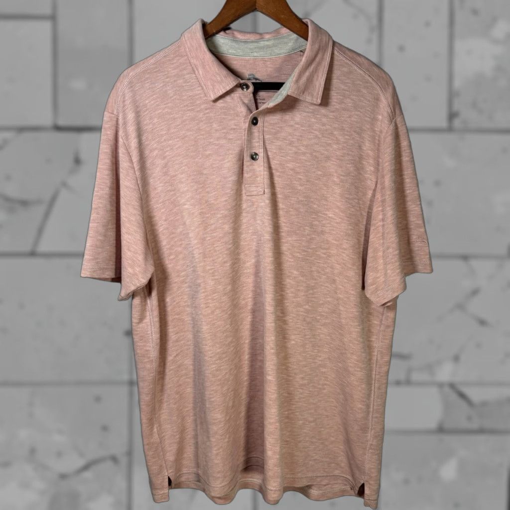 Tommy Bahama Tommy Bahama Pink Modal Blend Polo Shirt Mens XL Size Polo Men Pink Modal Knit Shirt Size US XL / EU 56 / 4 - 1 Thumbnail