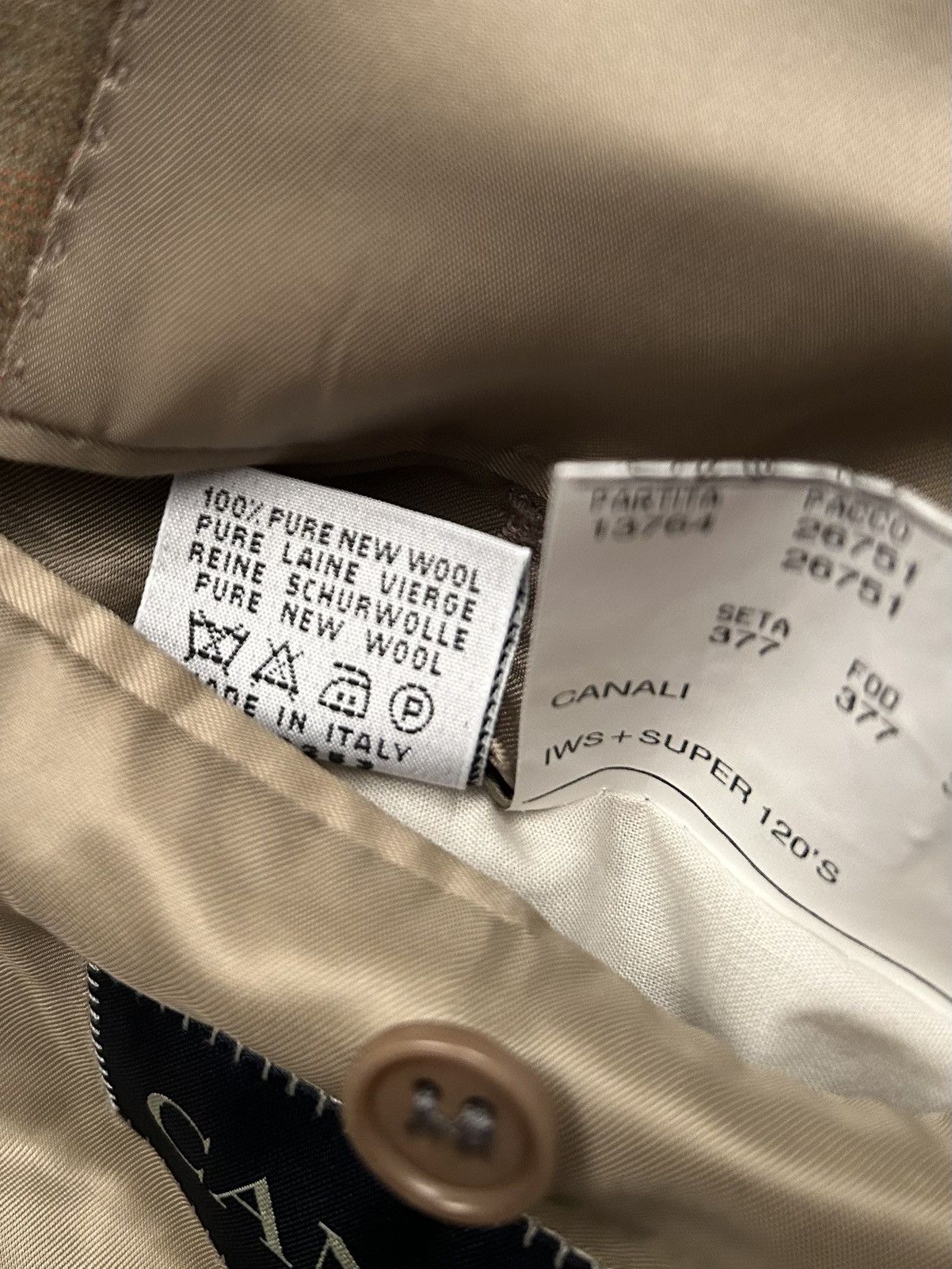 Canali Canali Tan Beige Plaid Suit Jacket Sport Coat Blazer 46R Size 46R - 4 Thumbnail
