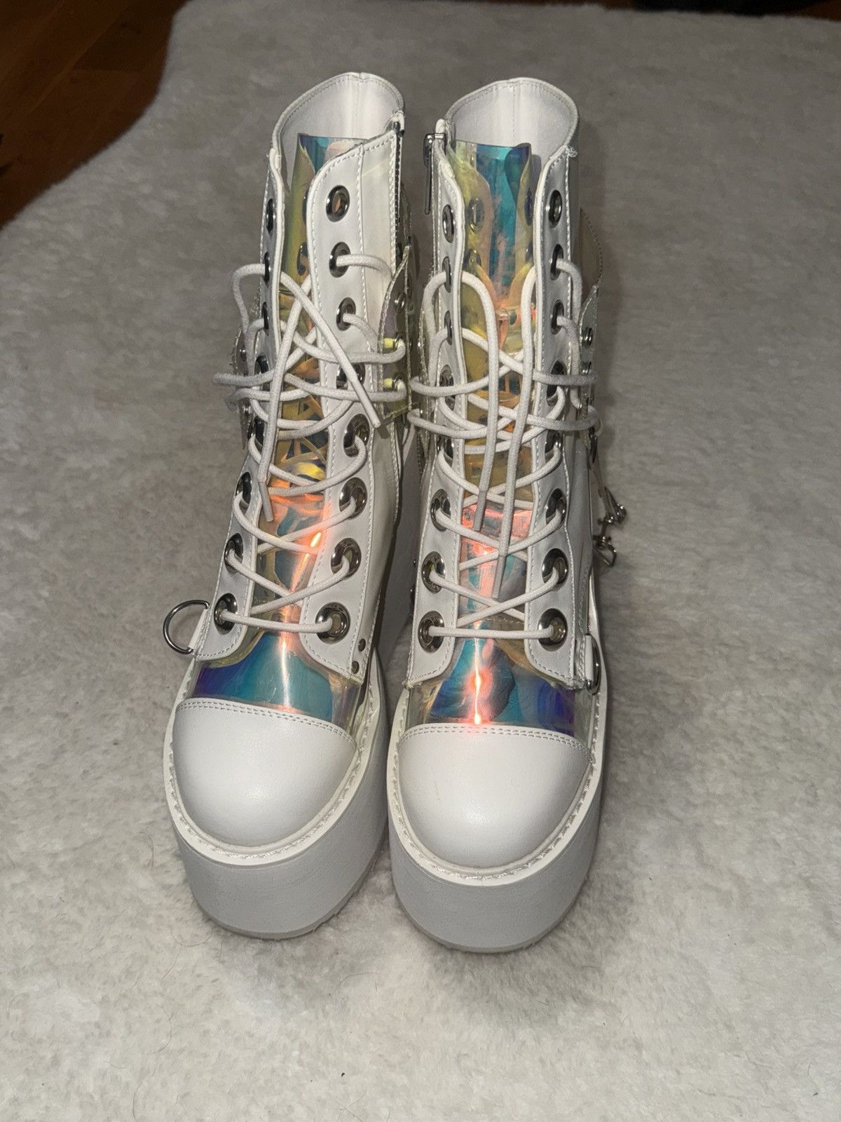 Demonia Cult × New Rock demonia platform boots translucent Size US 12 / IT 42 - 2 Thumbnail