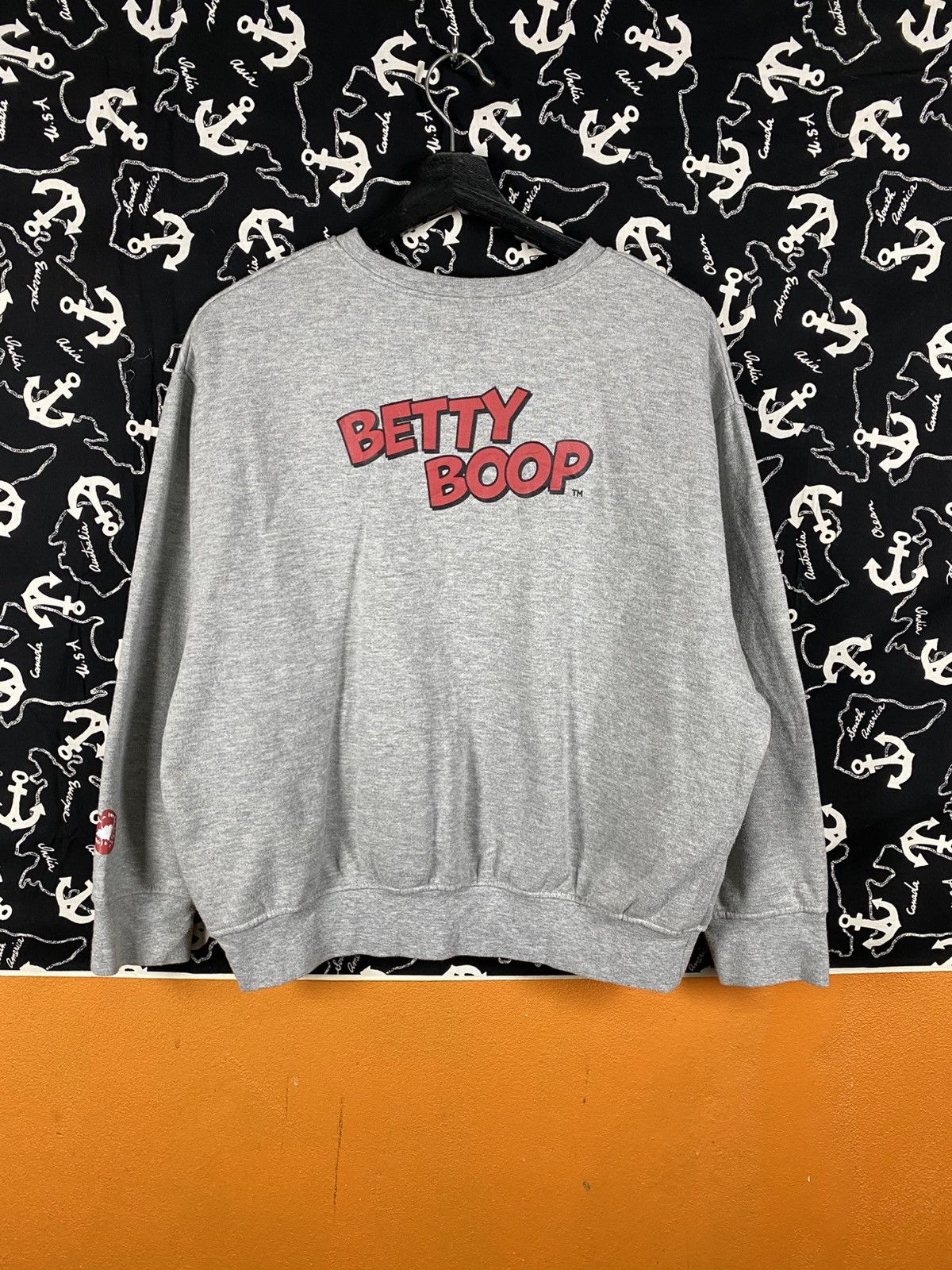 Vintage Betty Boop Graphic Crewneck Sweatshirt | Grey Cartoon Print Size US S / EU 44-46 / 1 - 8 Thumbnail