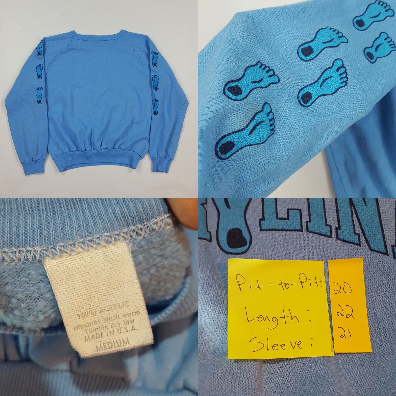 Vintage VINTAGE North Carolina Tar Heels NCAA Crewneck Sweatshirt S Blue 80s Basketball Womens/Unisex Size US S / EU 44-46 / 1 - 8 Thumbnail