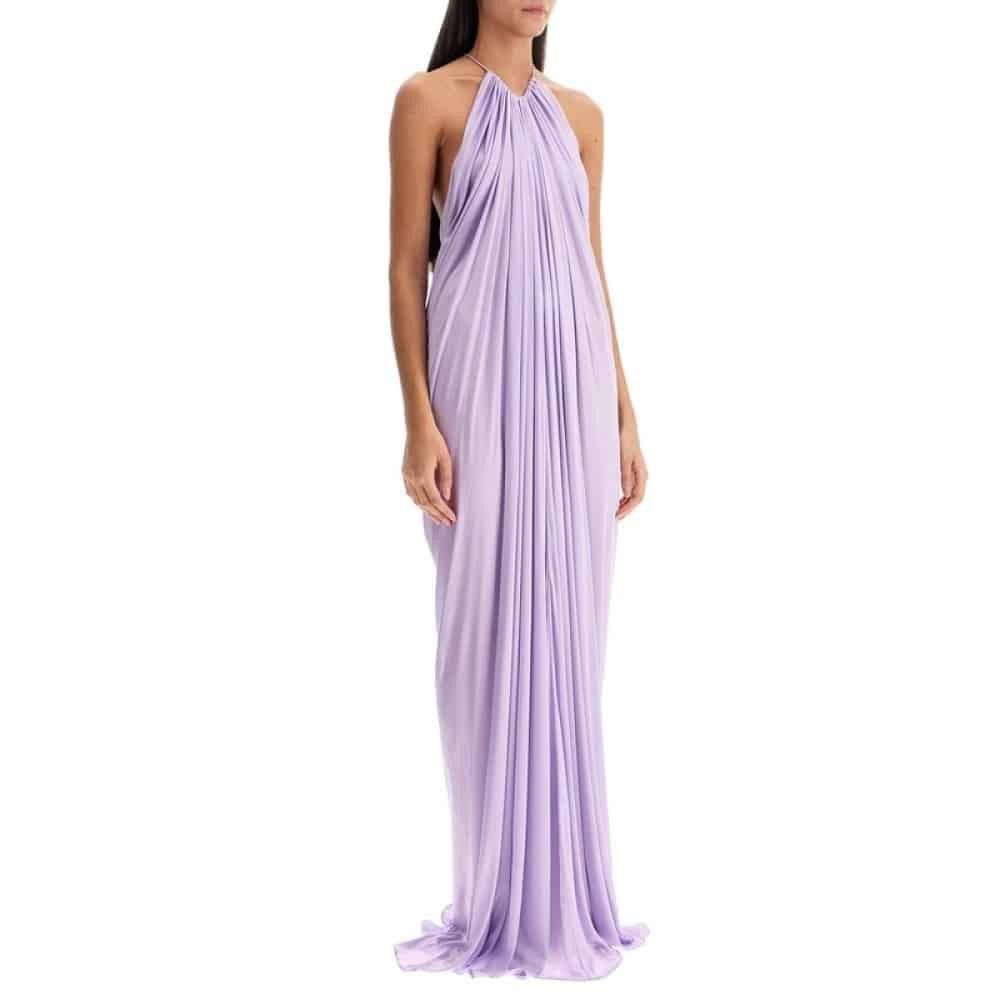 Tom Ford o1loc1c1225 ABJ829 Draped Halterneck Evening Dress Lilac Size M / US 6-8 / IT 42-44 - 2 Thumbnail