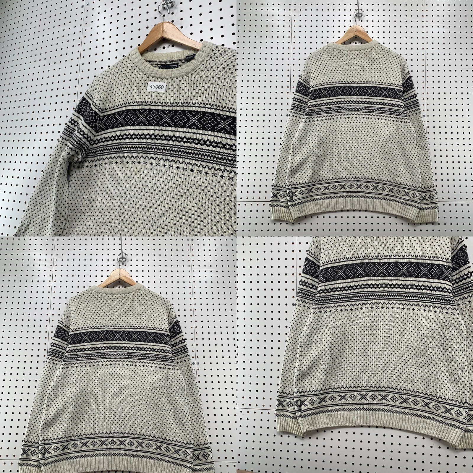 Chaps Chaps Graphic Print Knit Sweater Mens Large Beige Crewneck Pullover Size US L / EU 52-54 / 3 - 8 Thumbnail