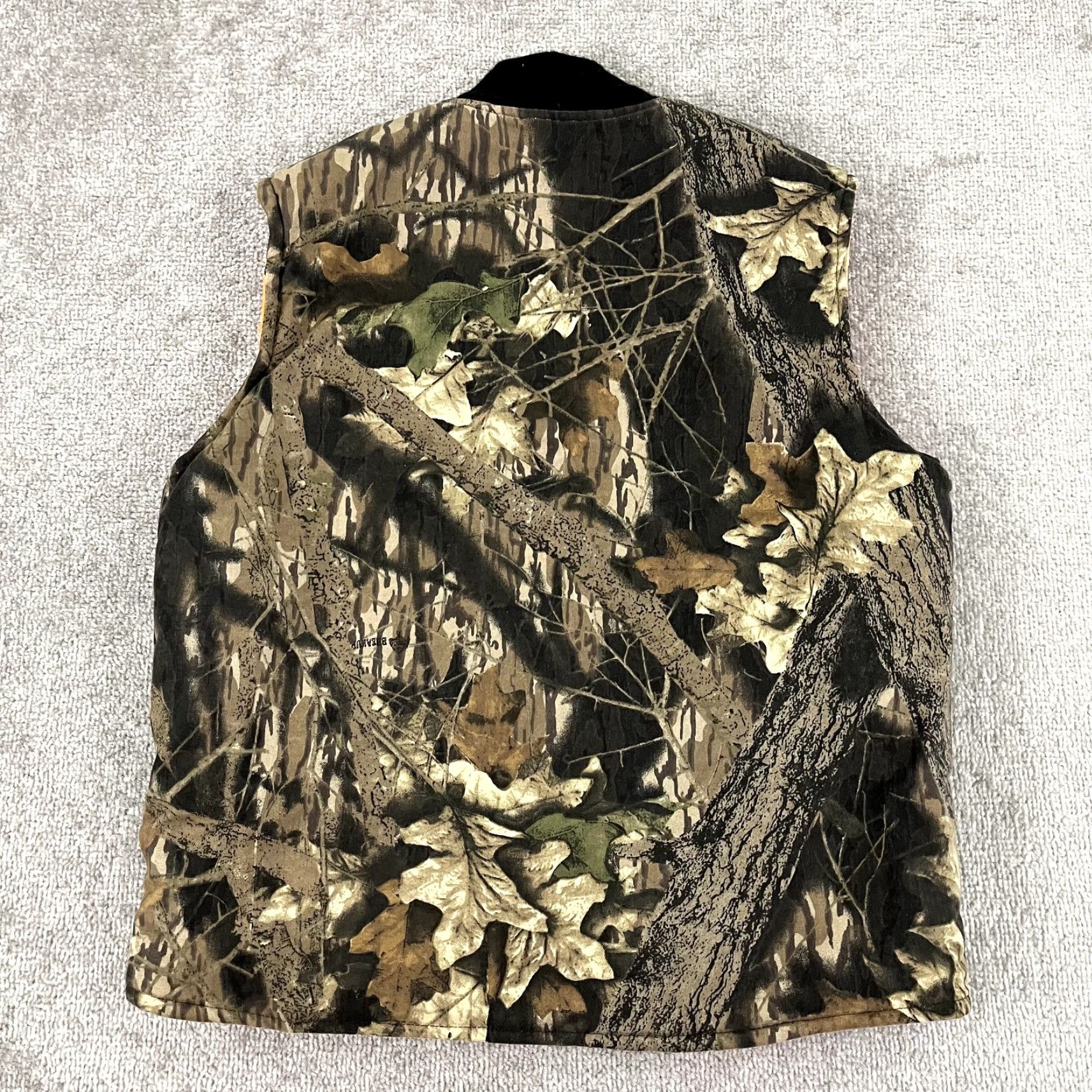 Vintage JOHNSON GARMENT Vest Mens Medium Blaze Orange Green Camo Reversible Hunting USA Size 40R - 7 Thumbnail