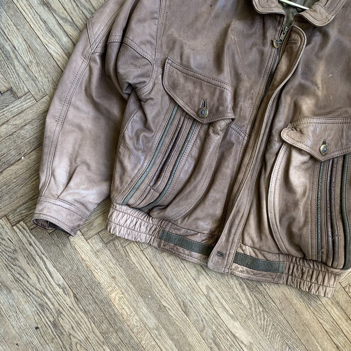 Vintage Vintage Leather Bomber Jacket Size US S / EU 44-46 / 1 - 8 Thumbnail