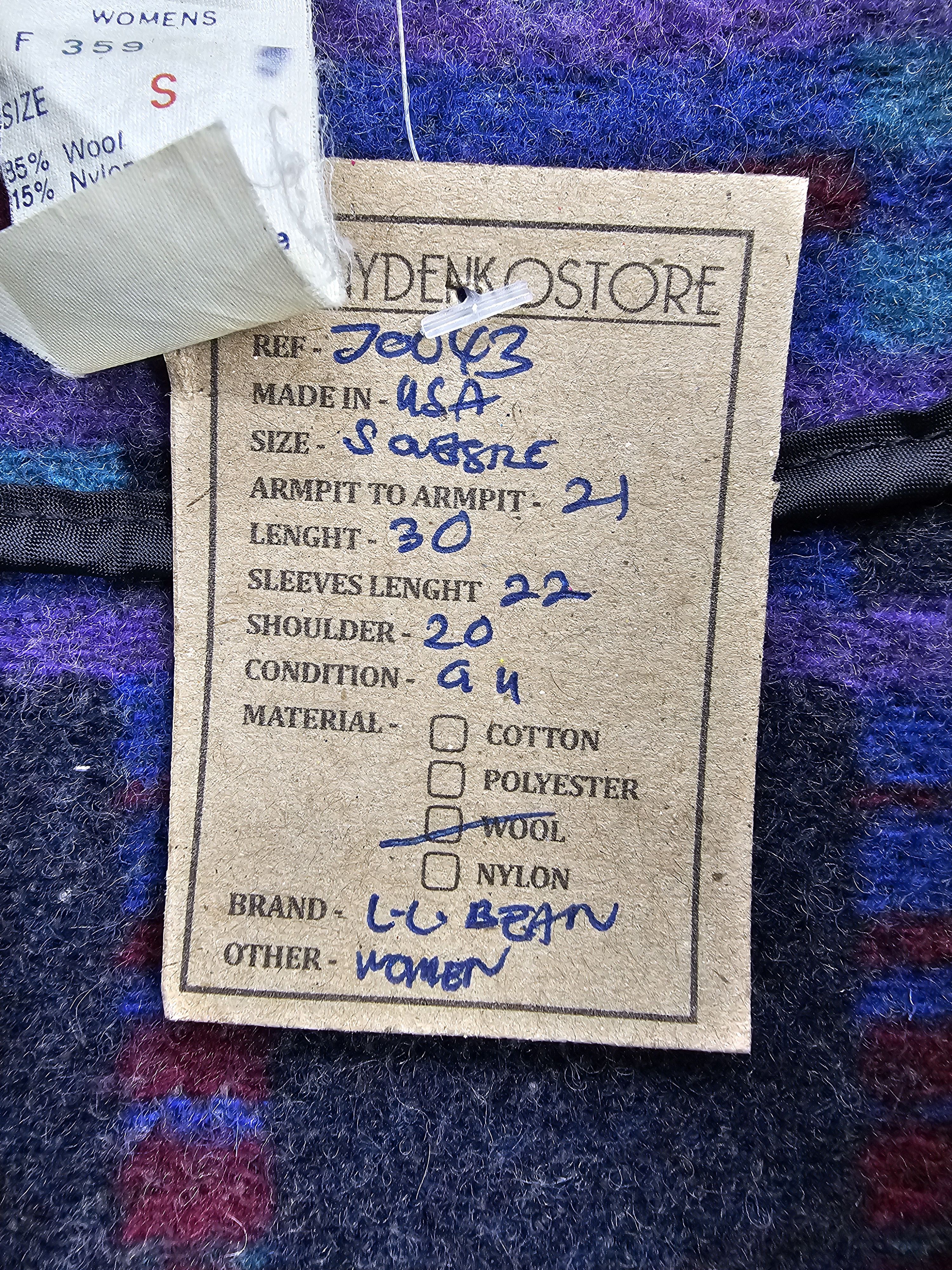 L.L. Bean Vintage L.L. BEAN Abstract Design Wool Coat Jacket J0043 Size S / US 4 / IT 40 - 14 Thumbnail
