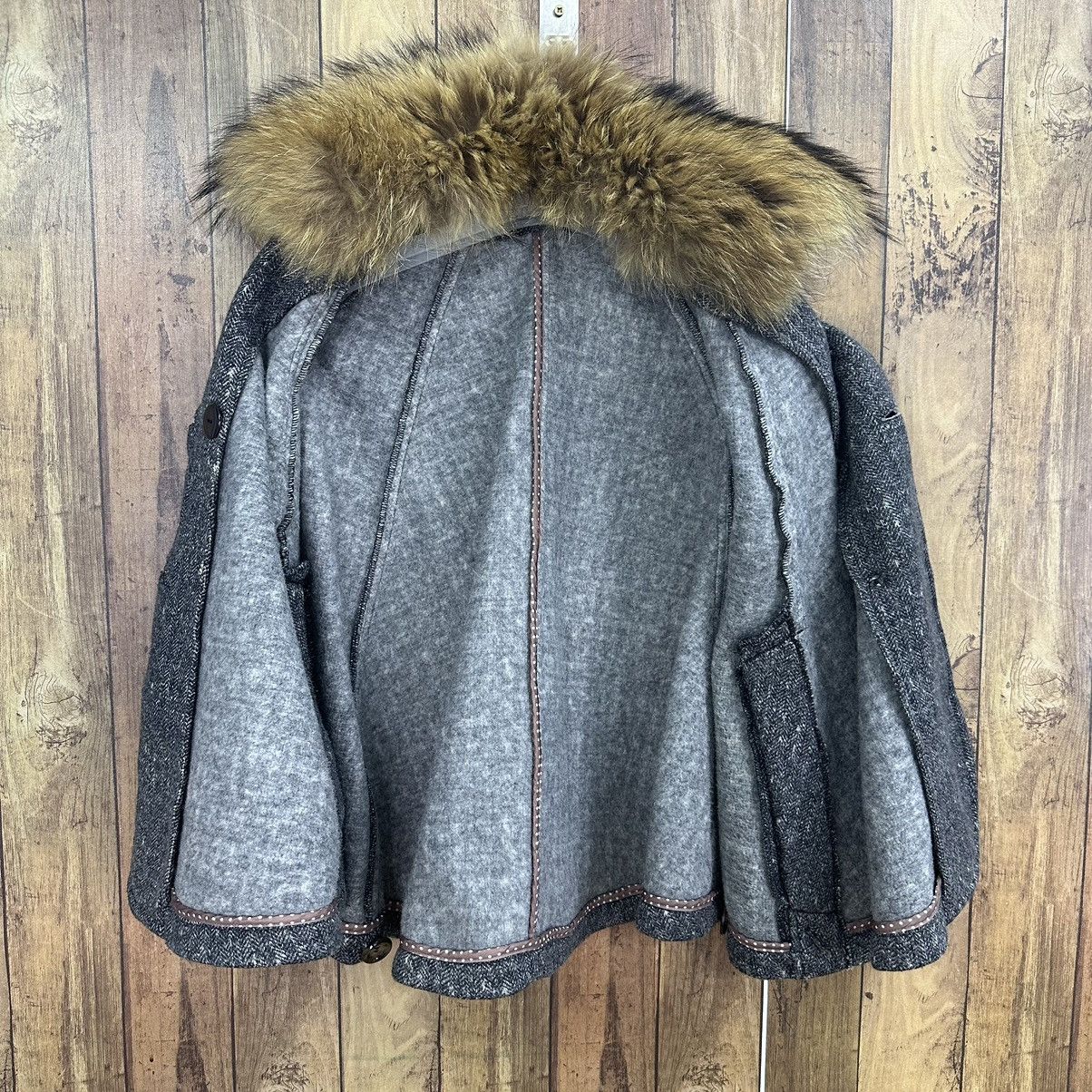 Issey Miyake Vintage Peyton Place Wool Fur Women Jacket Z108 Size M / US 6-8 / IT 42-44 - 4 Thumbnail