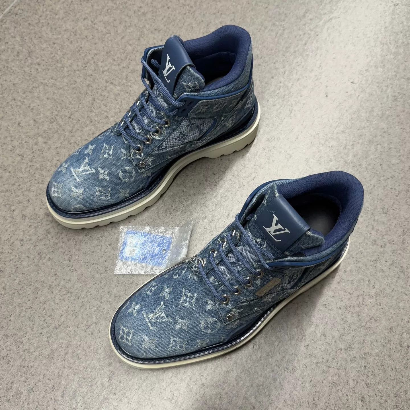 Louis Vuitton LV Oberkampf Blue Monogram Martin Boot 7.5US 98New Size US 8.5 / EU 41-42 - 5 Thumbnail