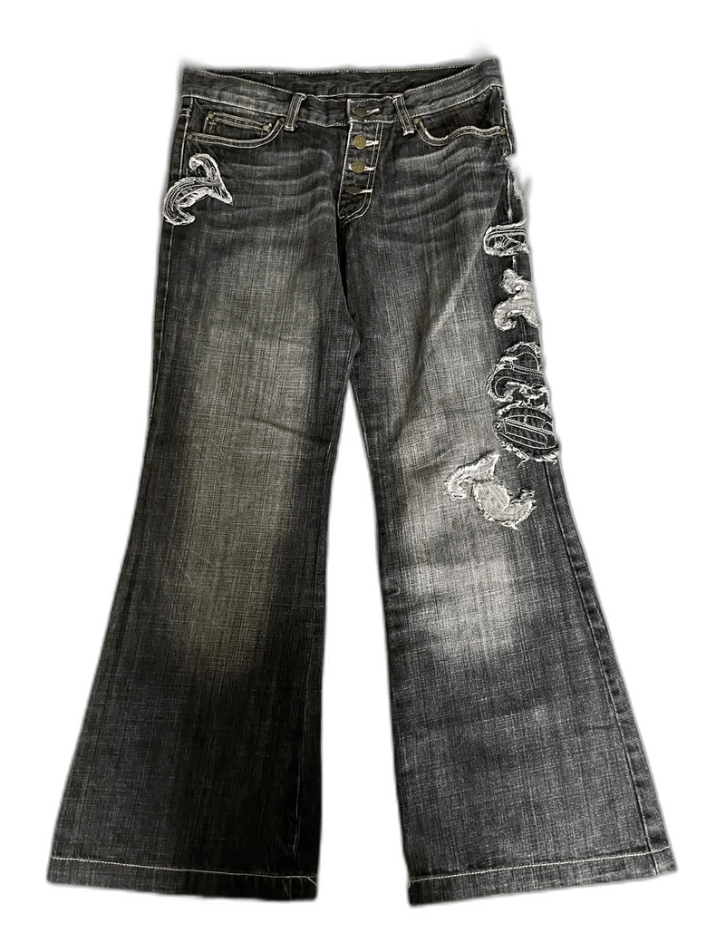 Yohji Yamamoto Tornado Mart Vintage Flared Jeans in Gray-2506 Size 33" - 1 Thumbnail