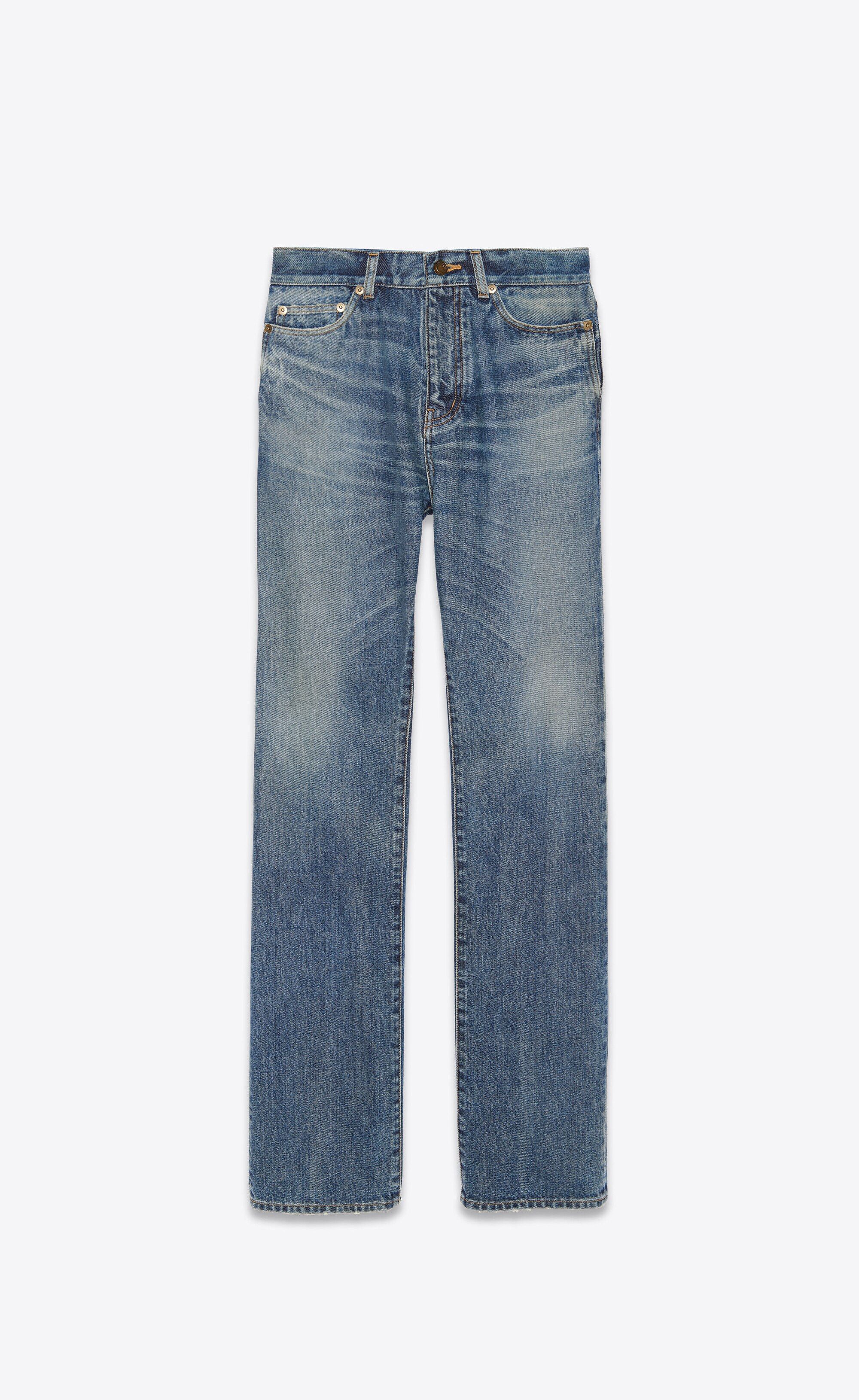 Saint Laurent Paris o1s1wg111224 Janice Jeans in Dirty Spring Denim in Blue Size 27" / US 4 / IT 40 - 1 Thumbnail