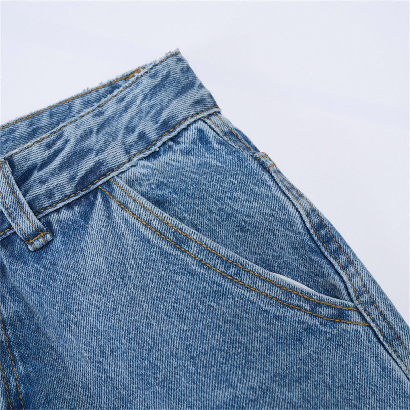 Vintage Light Blue Wide Leg Cargo Denim Jeans, Relaxed Fit Size US 32 / EU 48 - 4 Thumbnail