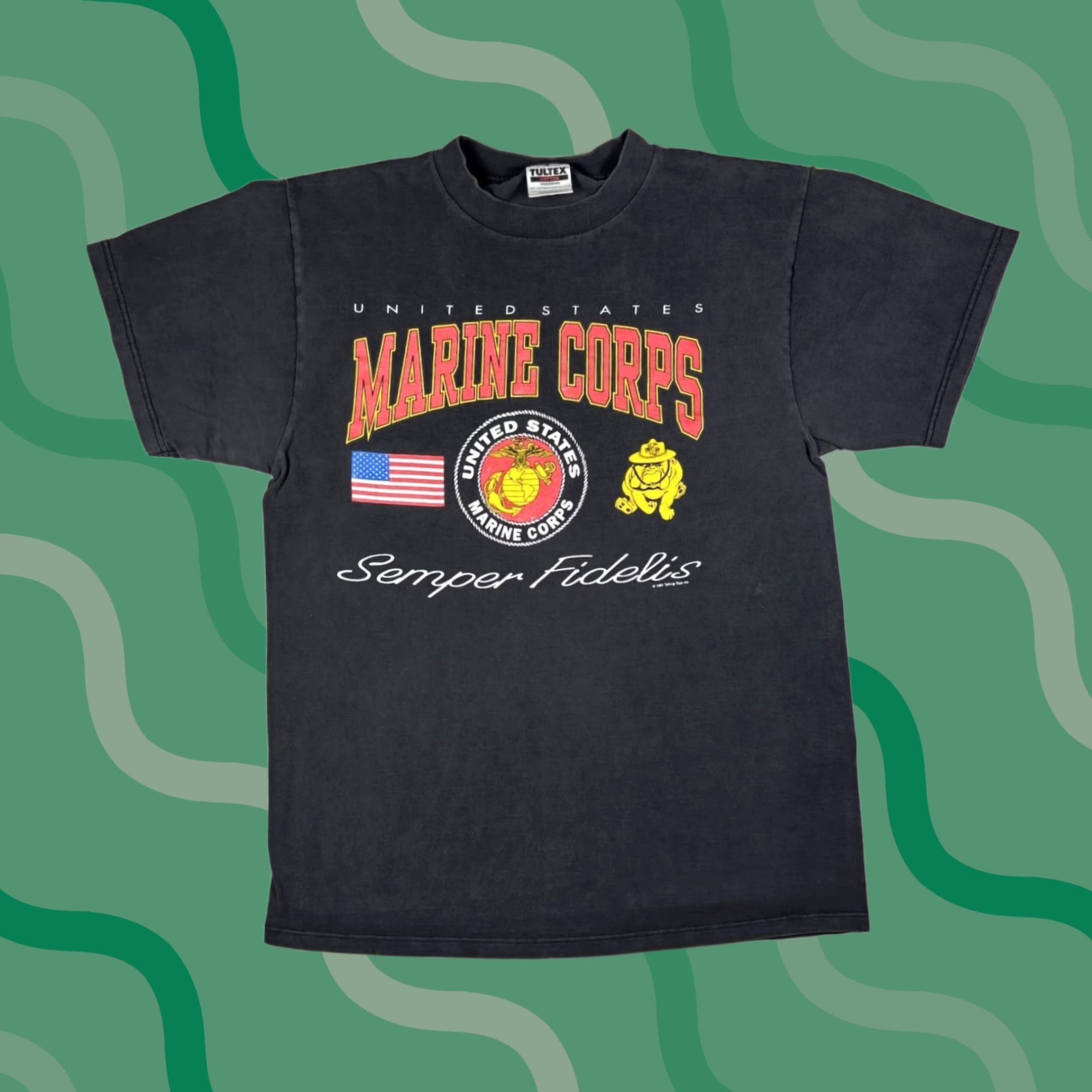 Tultex VINTAGE United States Marine Corps Military T Shirt Mens Large Black Cotton Crew Neck Short Sleeve 90s Tultex Military Marines Shirt Mens Large Size US L / EU 52-54 / 3 - 1 Thumbnail