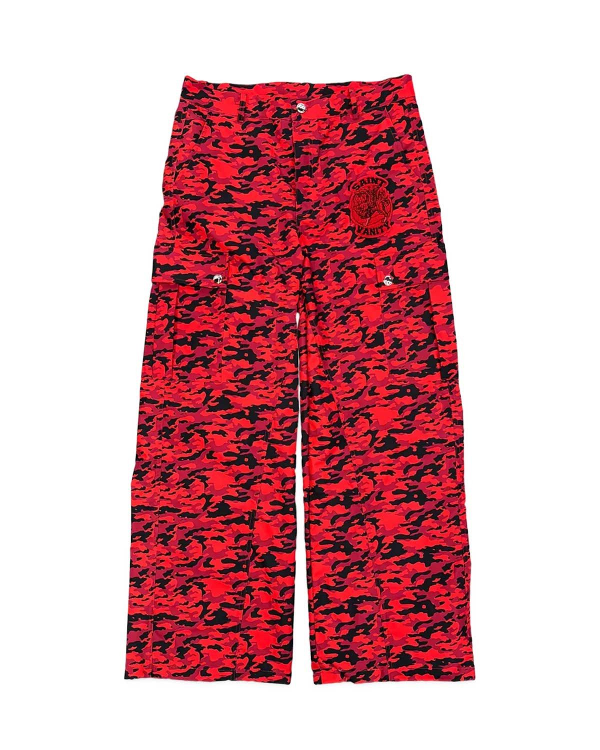Saint Vanity Nylon Tiger Camo Cargo Pants Red Size US 30 / EU 46 - 1 Preview