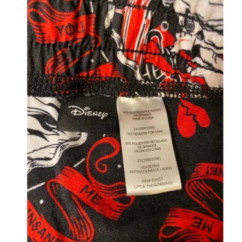 Disney Disney Villains Jogger Pants Red Black Heart Tattoo Print 2X Size 40" / US 18 - 3 Thumbnail