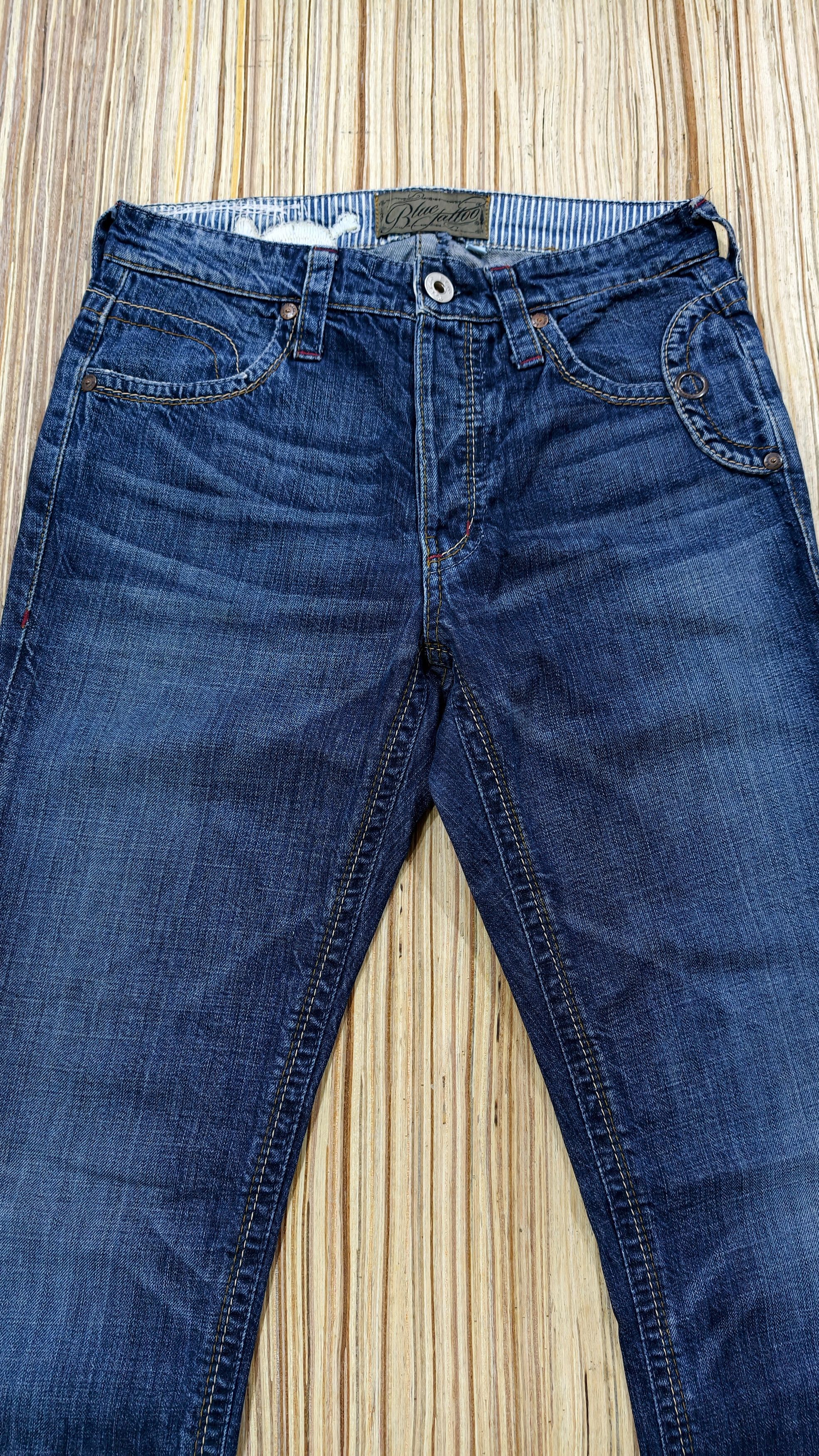Japanese Brand blue tattoo skull jeans Size US 31 - 2 Thumbnail
