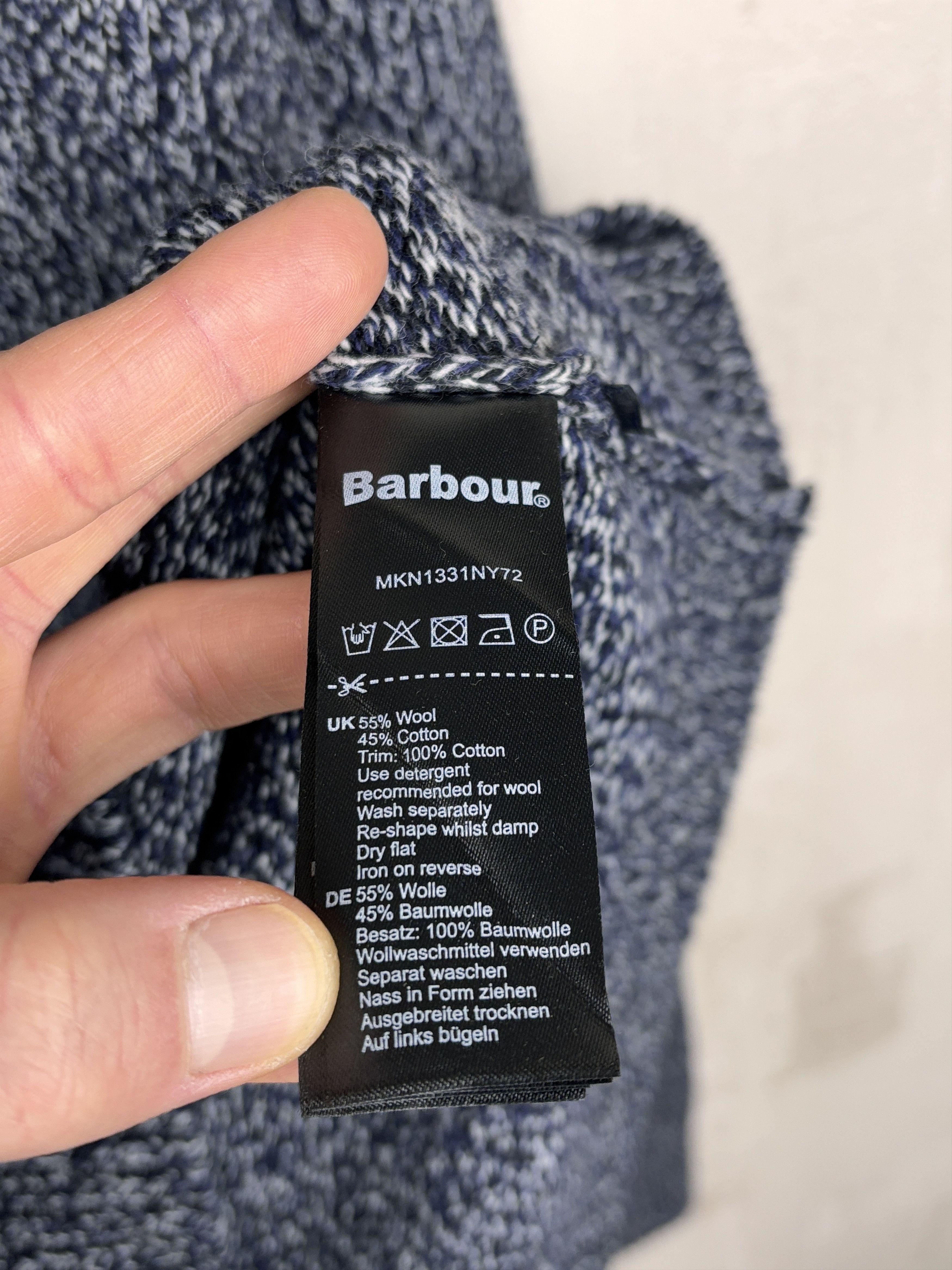 Barbour Barbour Sid Half Zip Pullover Navy Marl Wool Cotton Sweater Size US L / EU 52-54 / 3 - 11 Thumbnail