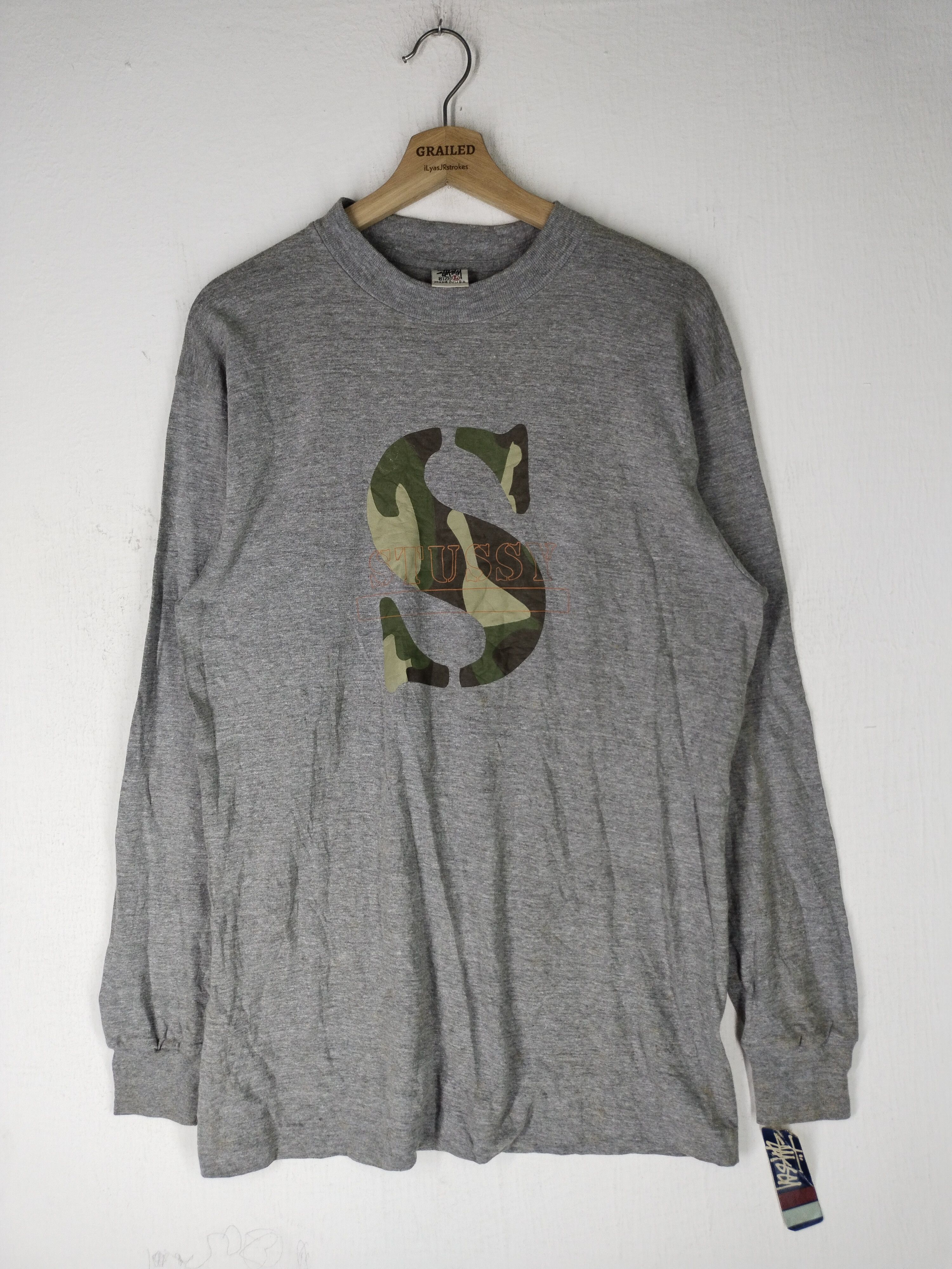 Stussy × Vintage 90's Vintage Stussy Camo Army Long Sleeve Tee Size US L / EU 52-54 / 3 - 2 Thumbnail