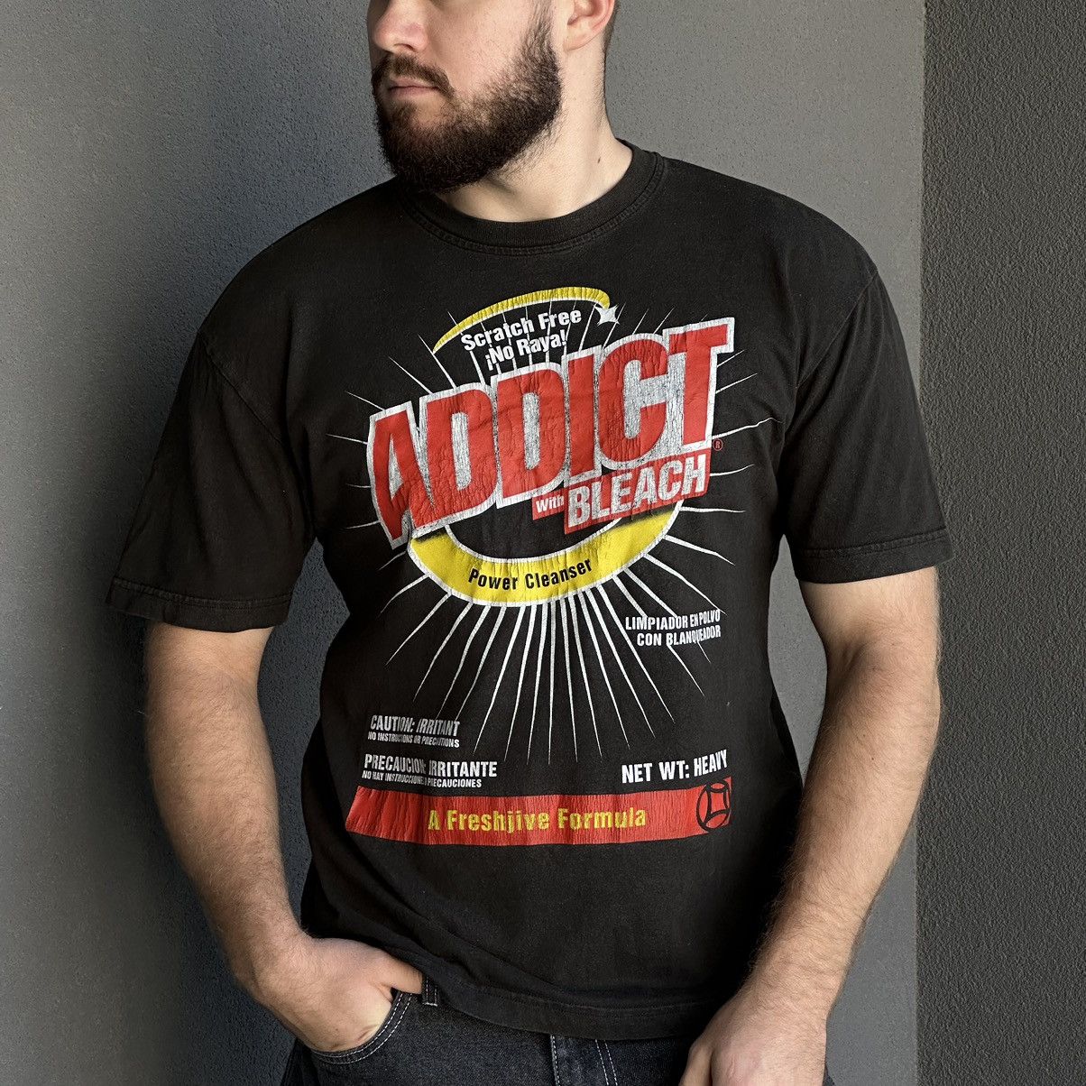 ADDICT × Vintage Vintage Japanese Style Addict T-shirts With Bleach Y2K 00s Size US M / EU 48-50 / 2 - 1 Thumbnail