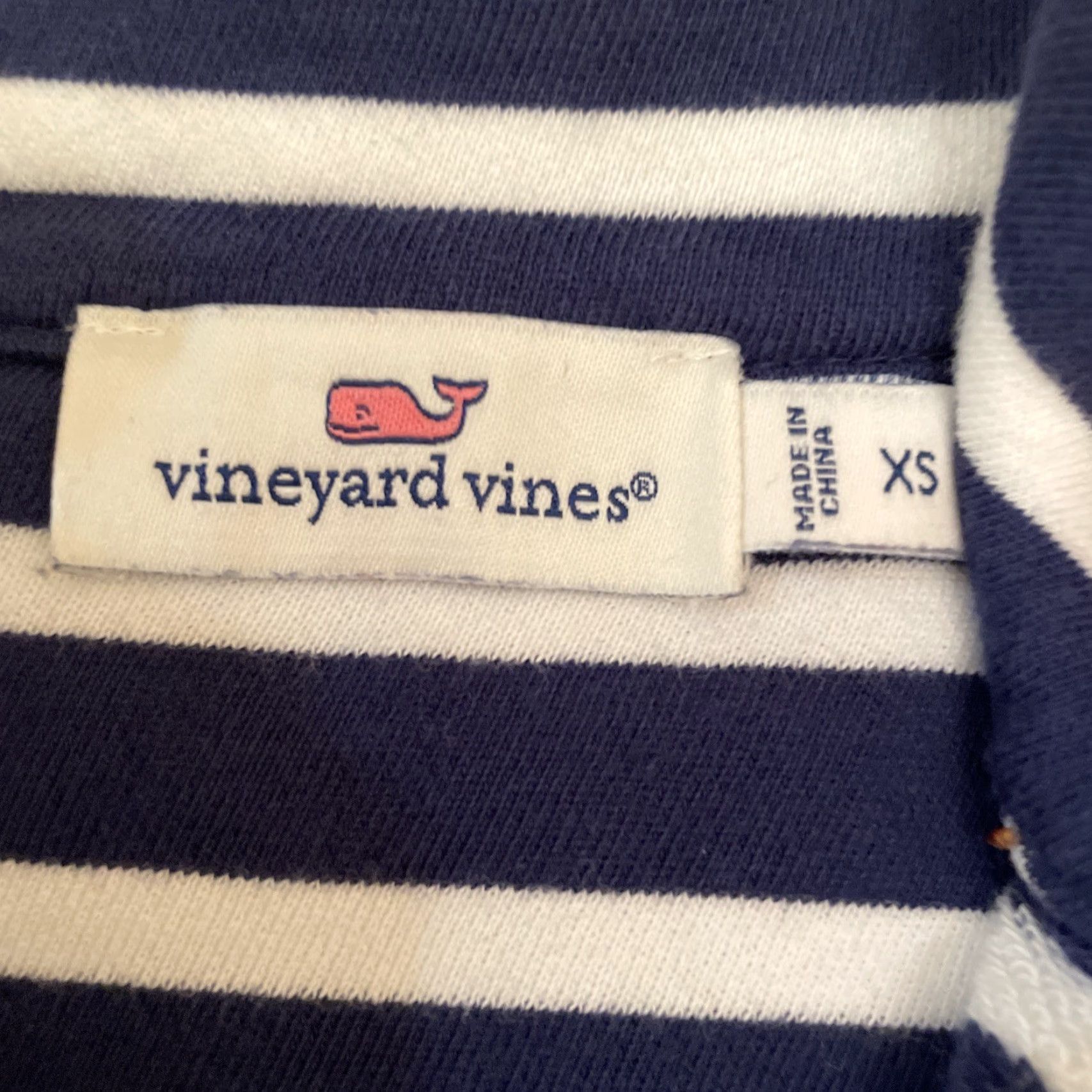 Vineyard Vines Vineyard Vines Shep Shirt XS Collared 1/4 Zip Sweatshirt Cotton Navy White Stripe Knit Long Sleeve Mock Neck Zip Logo USA Preppy Womens XS Size XS / US 0-2 / IT 36-38 - 4 Thumbnail