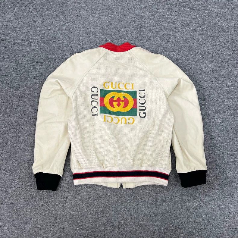 Gucci Gucci String Logo Lambskin Leather Jacket 2502-Nextarrow Size US M / EU 48-50 / 2 - 1 Thumbnail