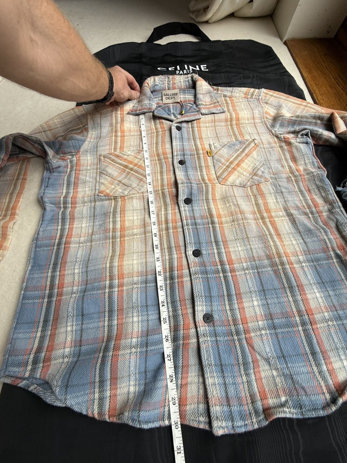 Gallery Dept. Gallery Dept Marley Distressed Checked Cotton-Flannel Shirt Size US XL / EU 56 / 4 - 5 Thumbnail
