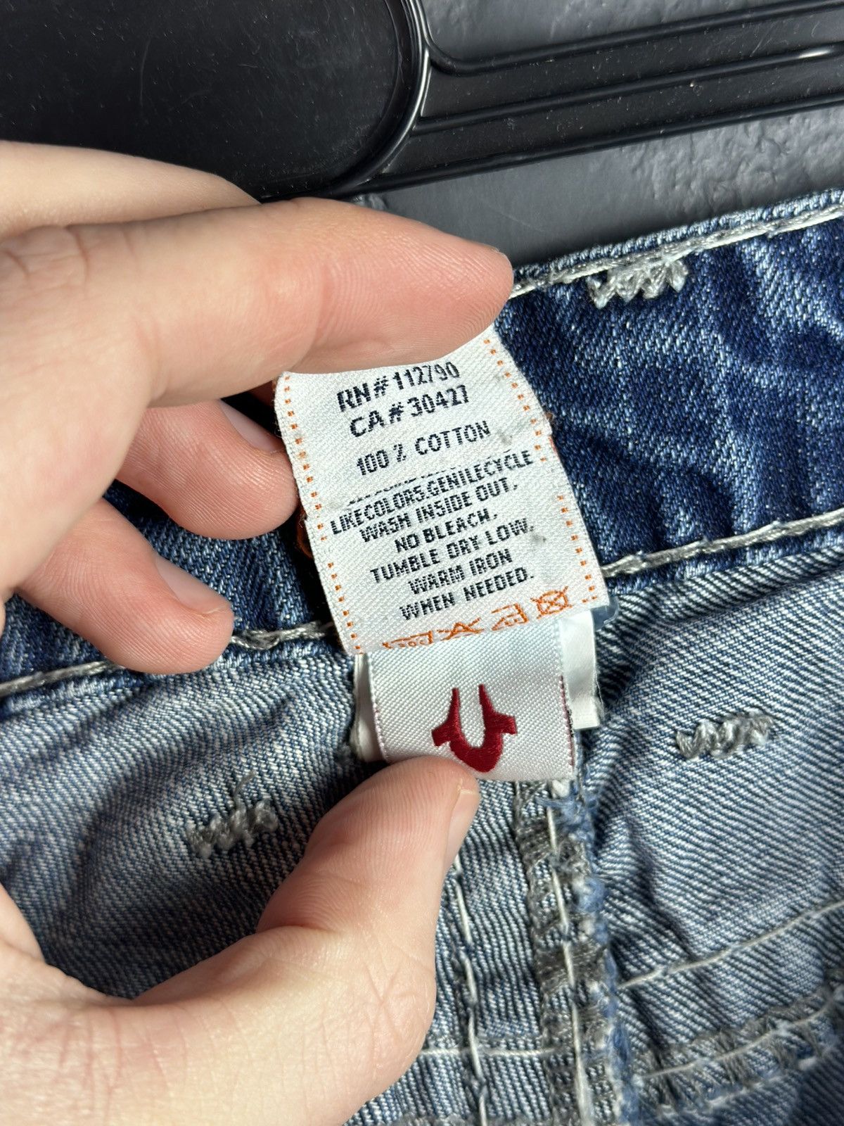 True Religion True Religion Jeans White Stitch Made in USA Size US 33 - 14 Thumbnail