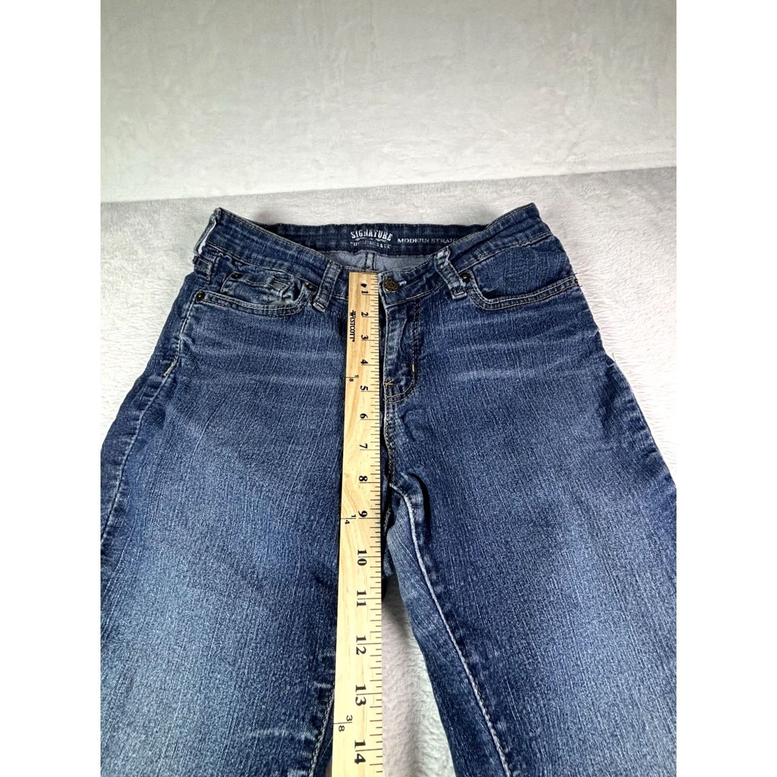CO Signature Levi Strauss & Co Jeans Women's 8 Blue Modern Straight Denim Jeans Size 30" / US 8 / IT 44 - 3 Thumbnail