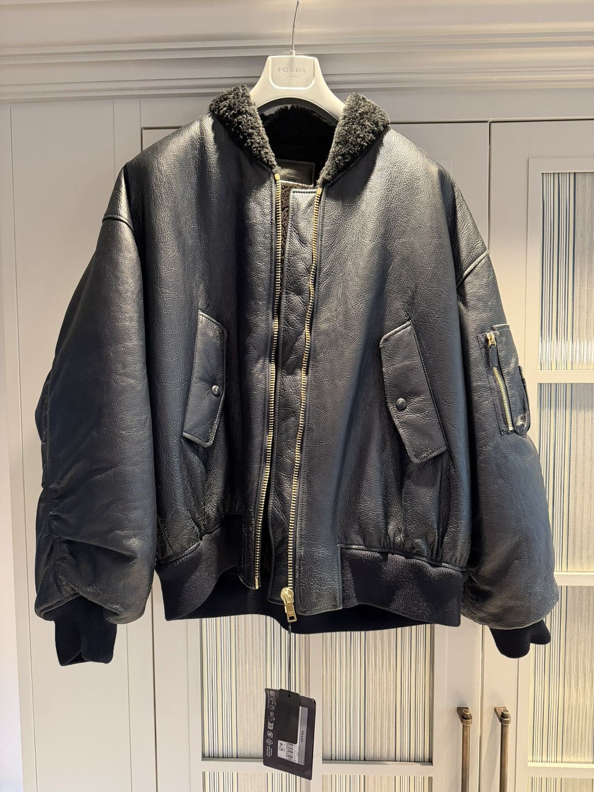 Prada Prada Mens Agnello Leather Bomber Jacket RRP £13.5k S/L Size US L / EU 52-54 / 3 - 10 Thumbnail